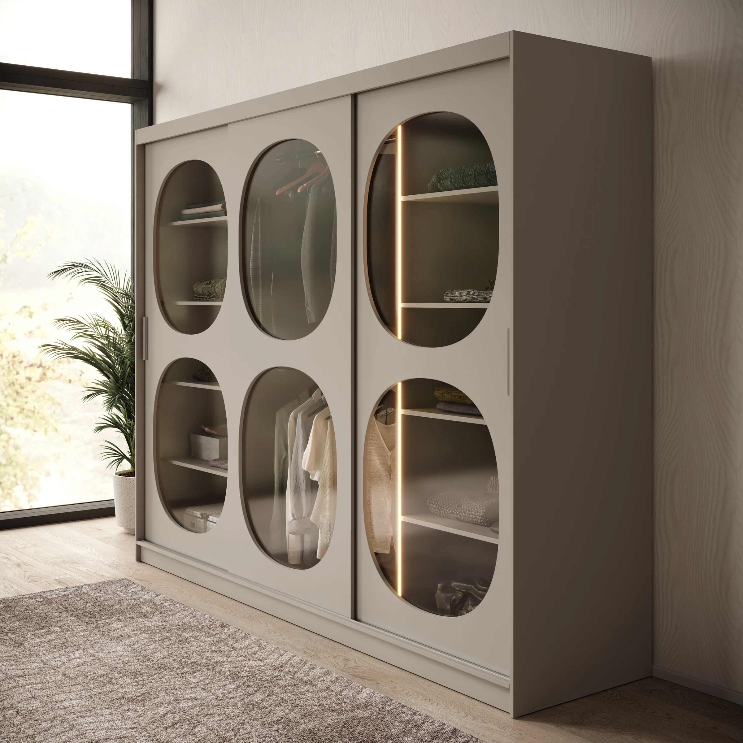 Bravanti - Kledingkast - Beige - 250x62x200cm - Image 4