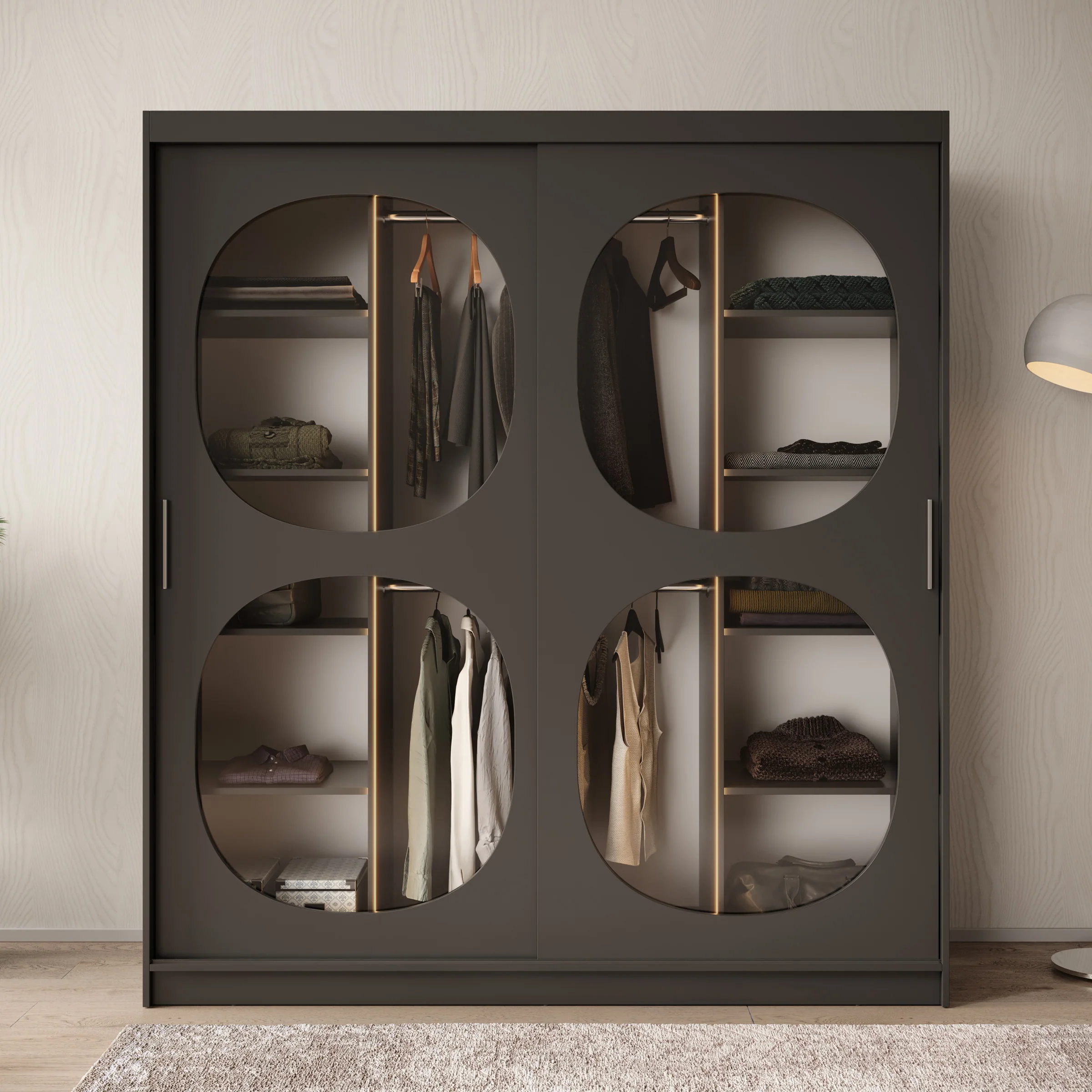 Bravanti - Kledingkast - Zwart - 180x62x200 cm - Image 3