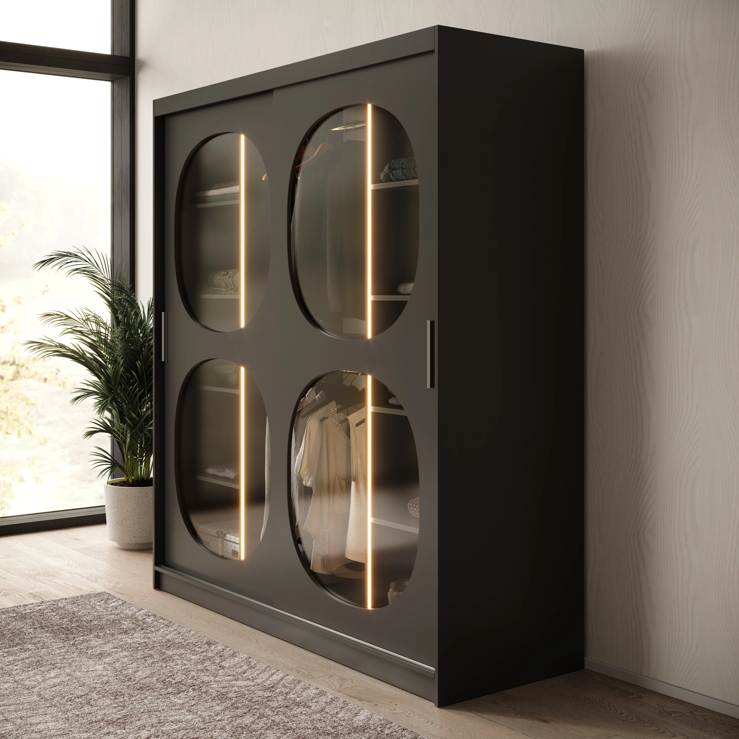 Bravanti - Kledingkast - Zwart - 180x62x200 cm - Image 4