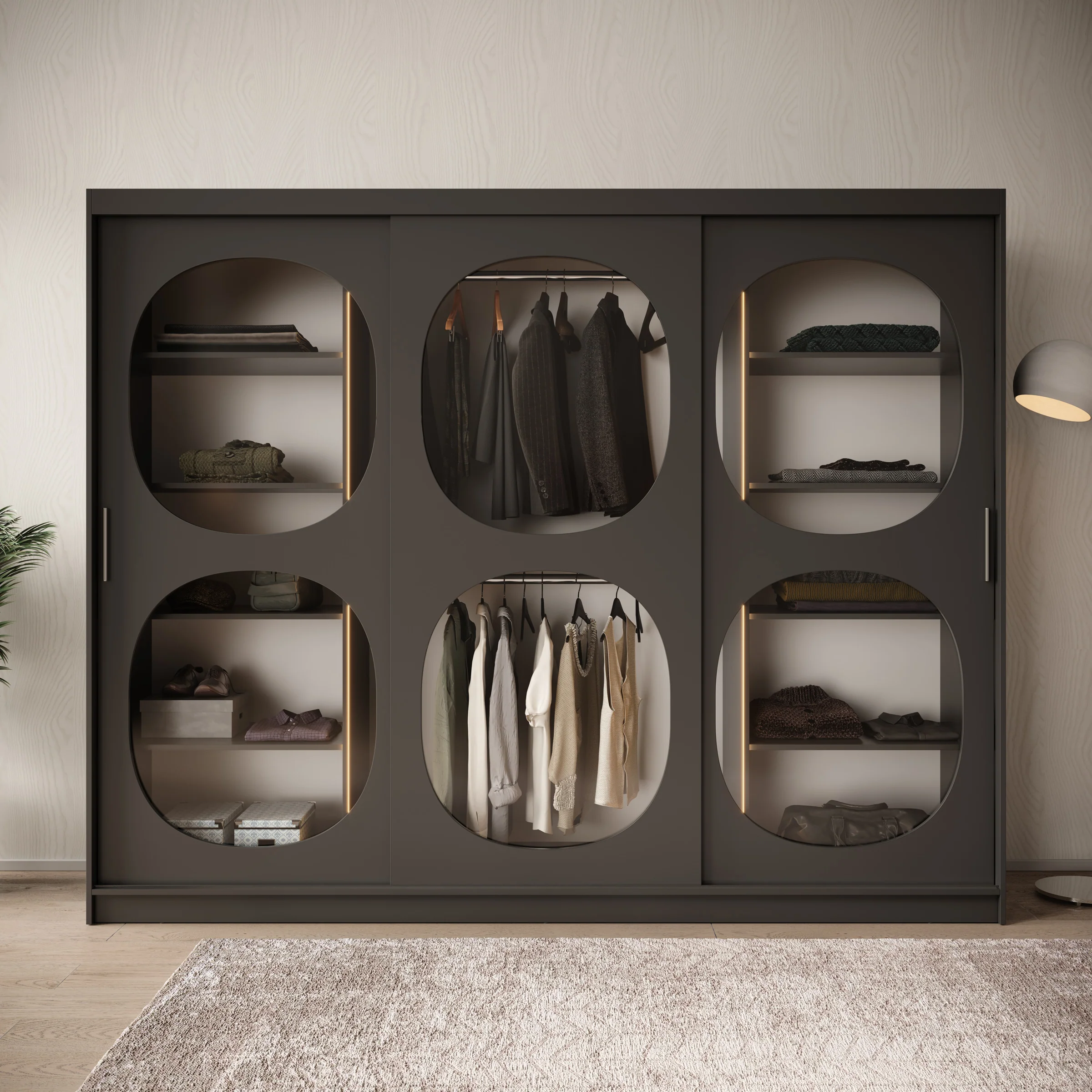 Bravanti - Kledingkast - Zwart - 250x62x200 cm - Image 3