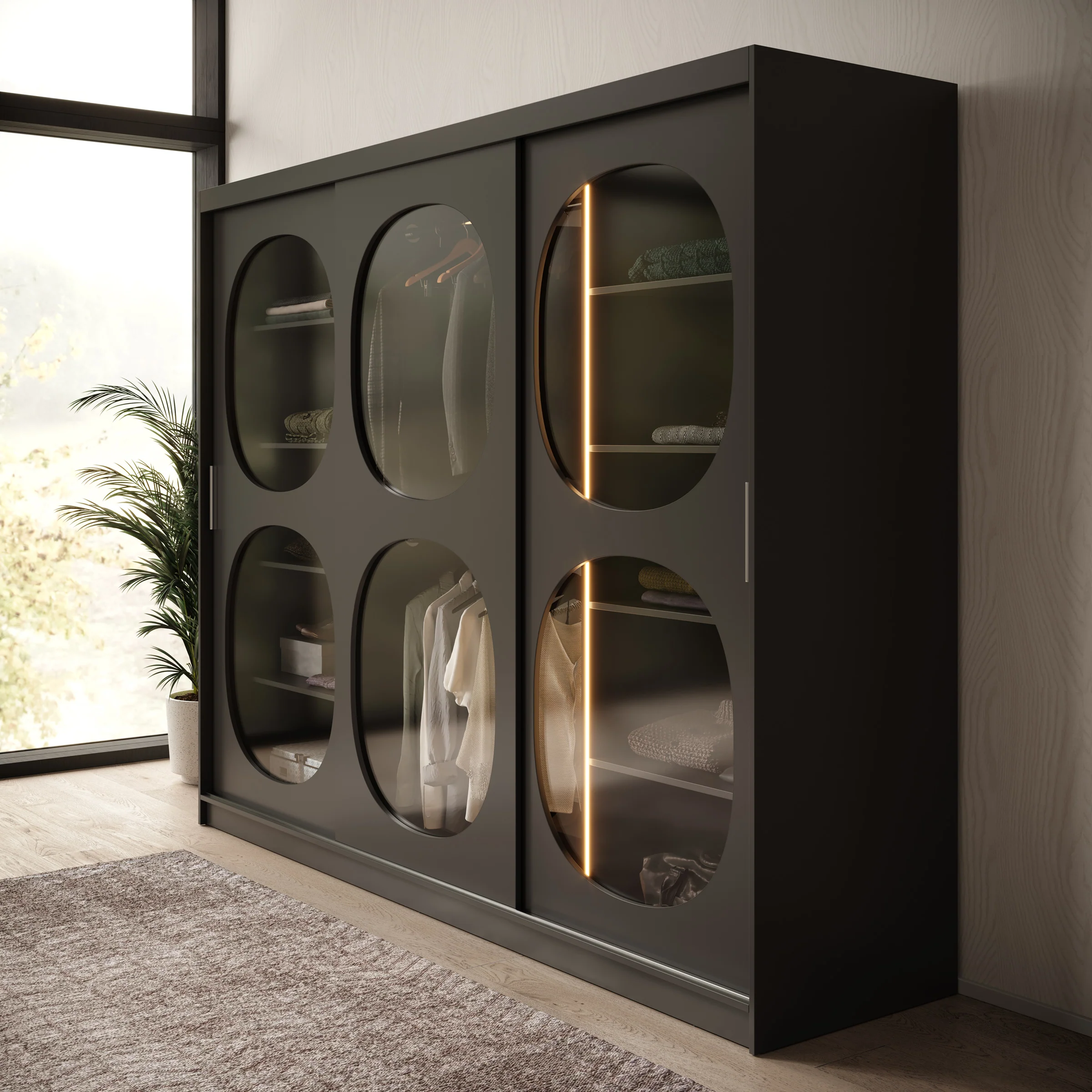 Bravanti - Kledingkast - Zwart - 250x62x200 cm - Image 4