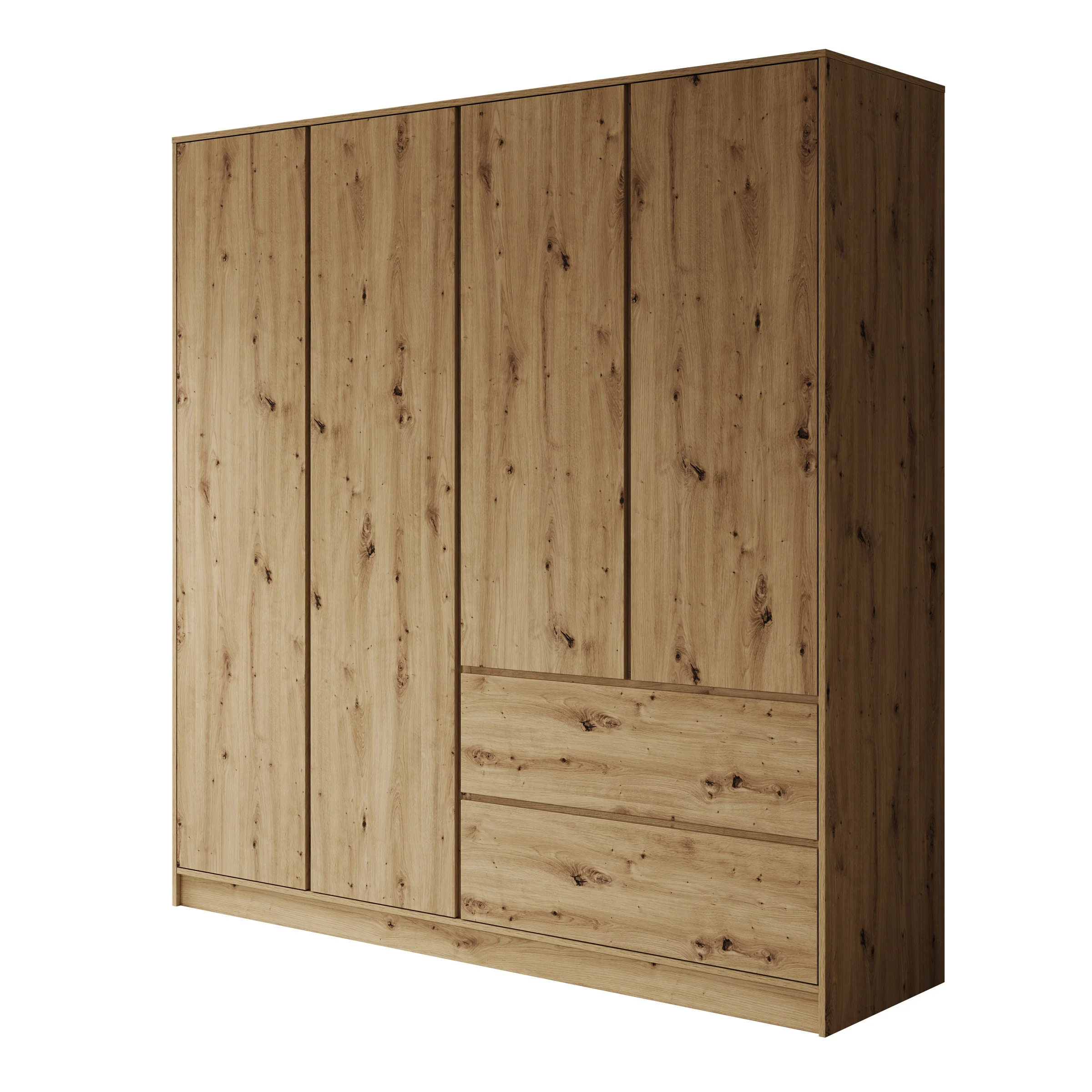 Brett - Kledingkast 4-deurs - Eiken - Image 7