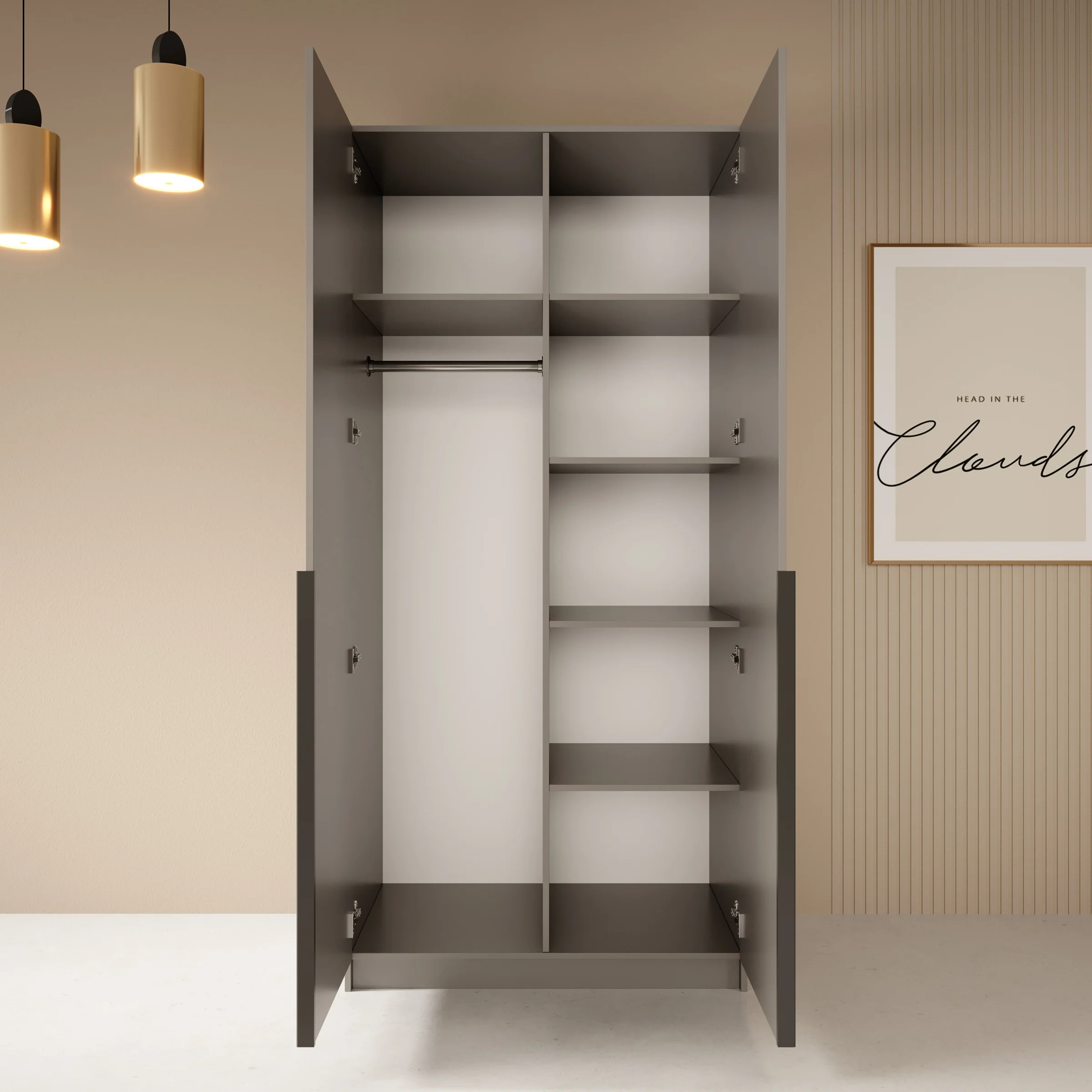 Bruno - Kledingkast 2-deurs - Beige - Image 2