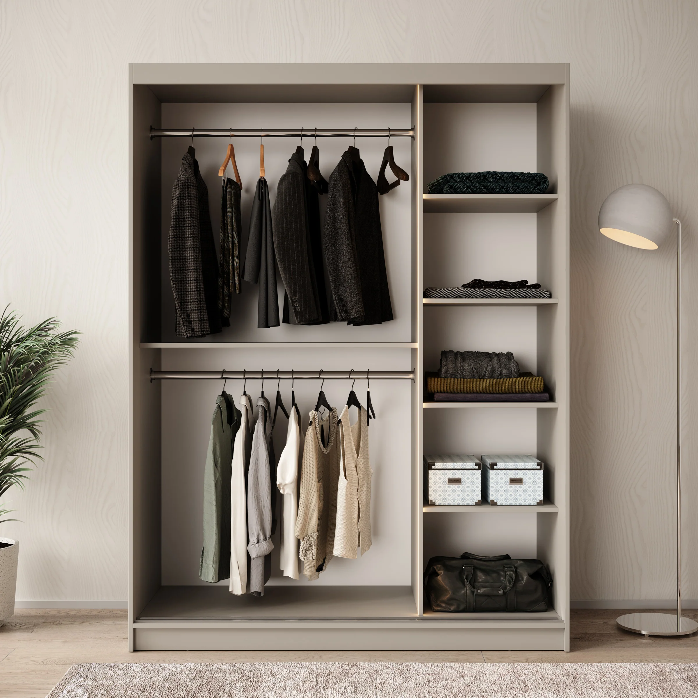 Bunaro - Kledingkast - Beige - 150x62x200 cm - Image 2