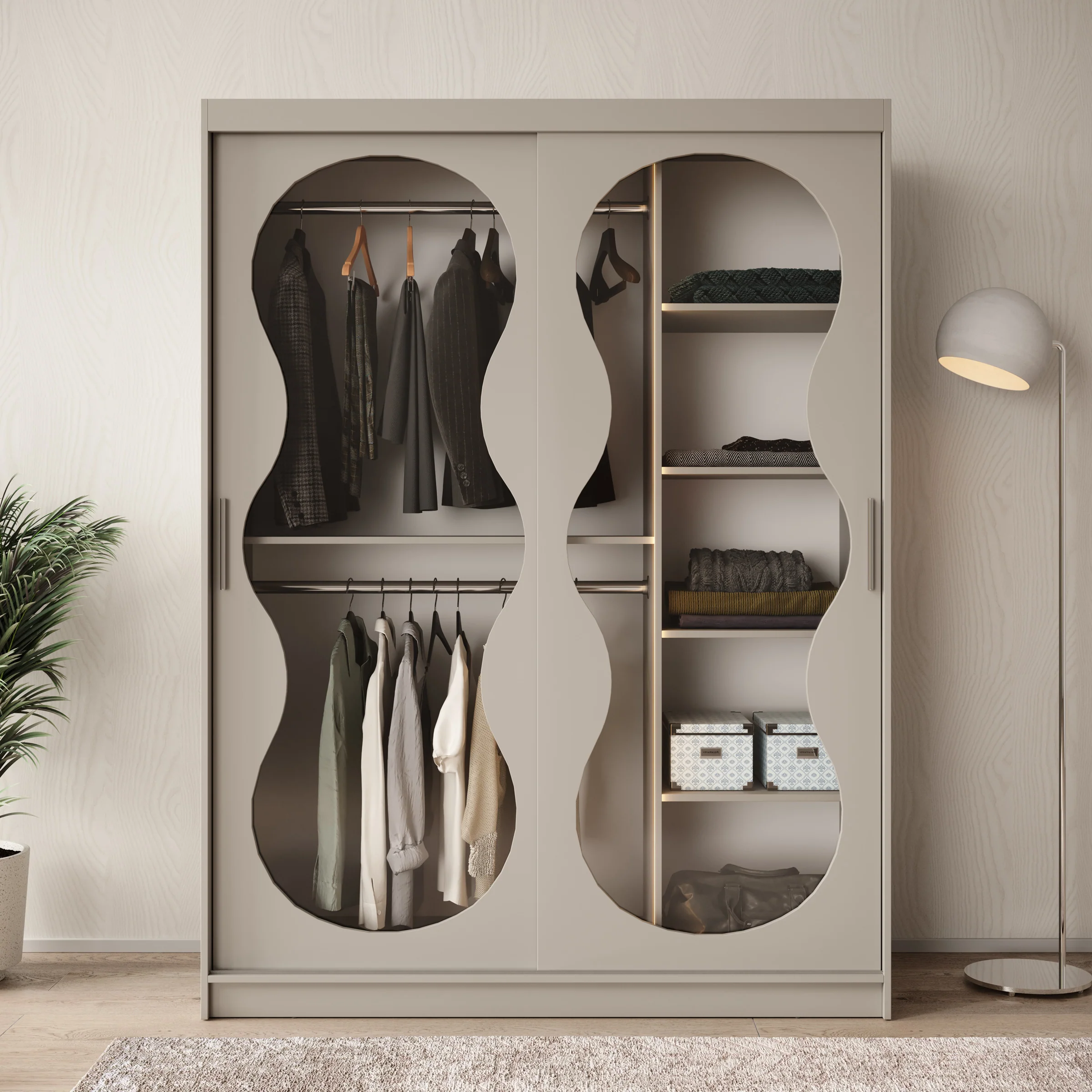 Bunaro - Kledingkast - Beige - 150x62x200 cm - Image 3