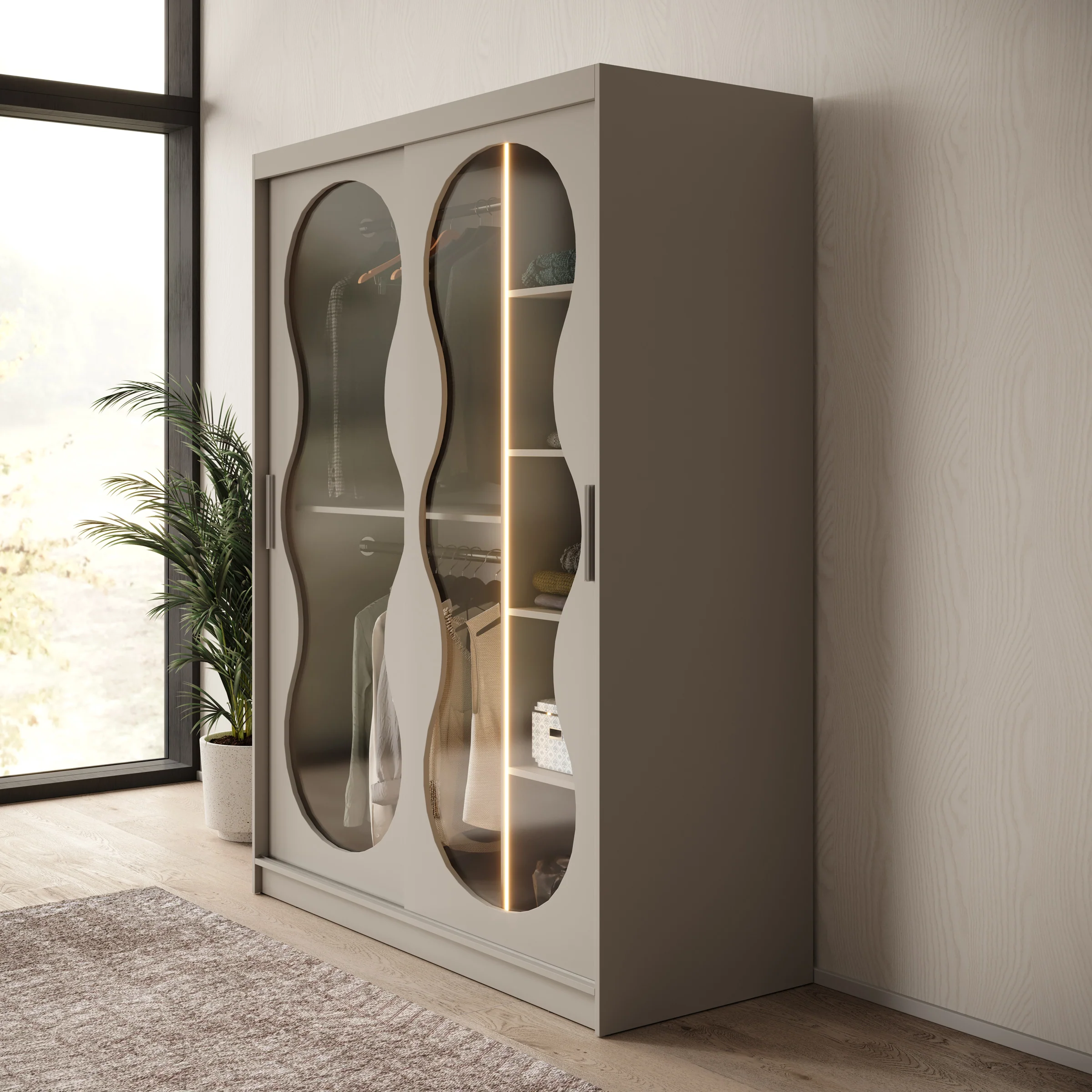 Bunaro - Kledingkast - Beige - 150x62x200 cm - Image 4