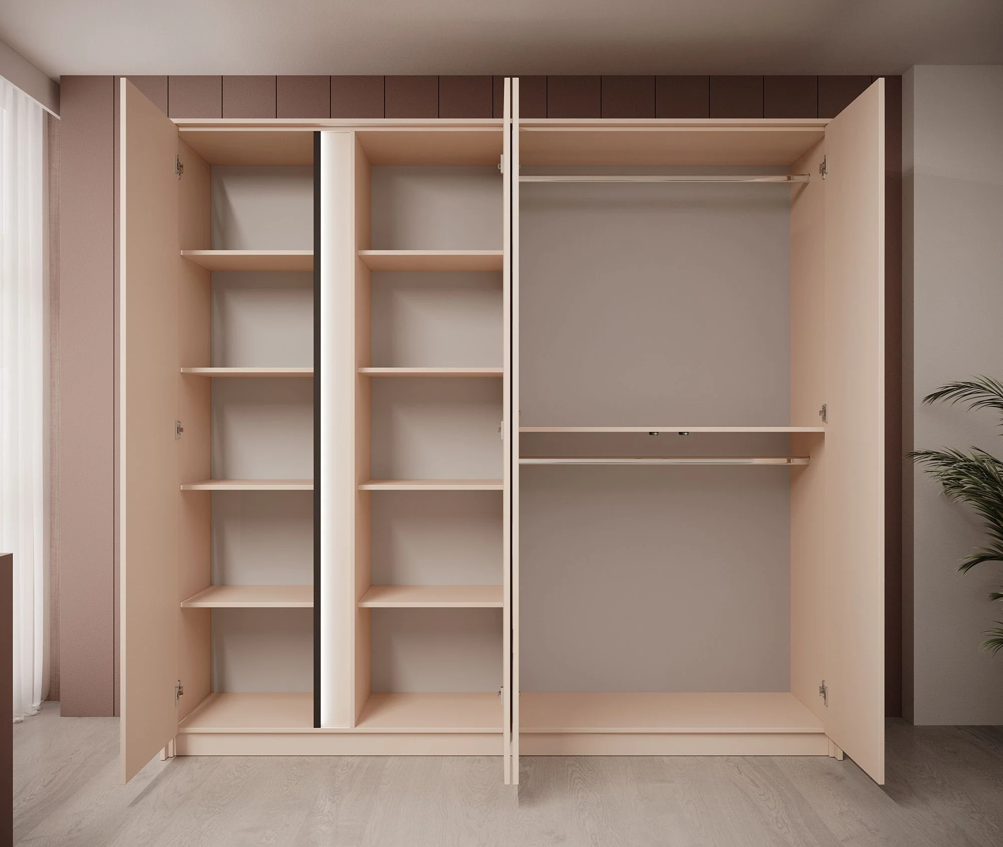 Desert - Kledingkast 4-deurs - Beige - 223x55x210 cm - Image 3