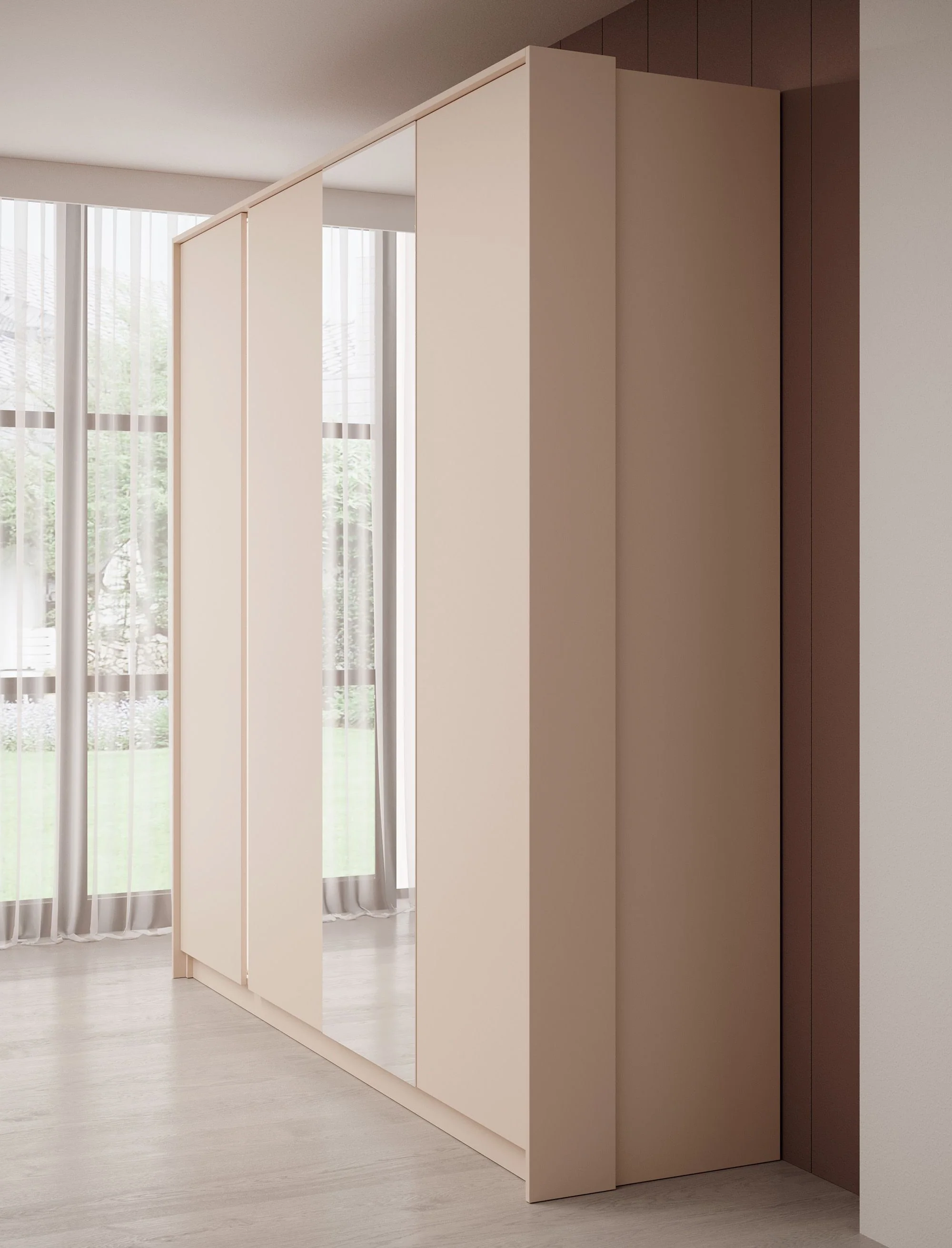 Desert - Kledingkast 4-deurs - Beige - 223x55x210 cm - Image 4