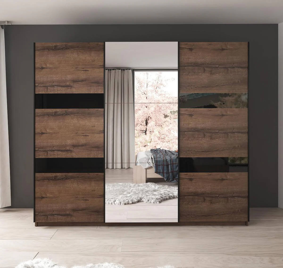 Diplo - Kledingkast met schuifdeuren - Eiken - 250x69x215 cm - Image 3