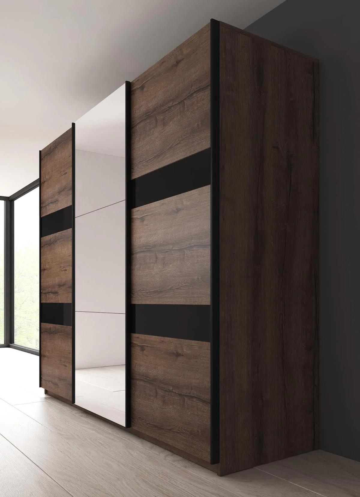 Diplo - Kledingkast met schuifdeuren - Eiken - 250x69x215 cm - Image 4