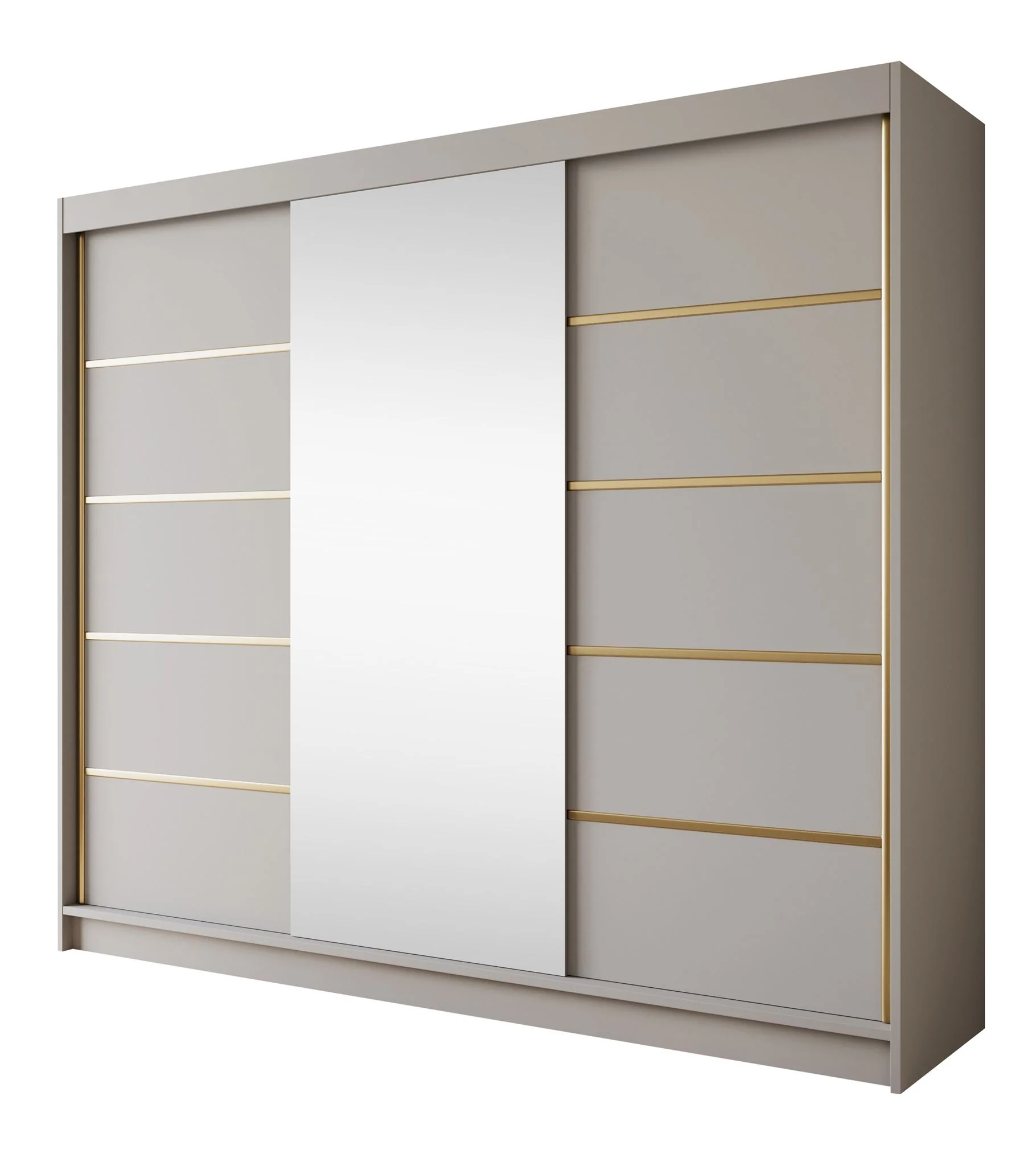 Eagle - Kledingkast met spiegel - Beige - 250x58x215 cm - Image 6