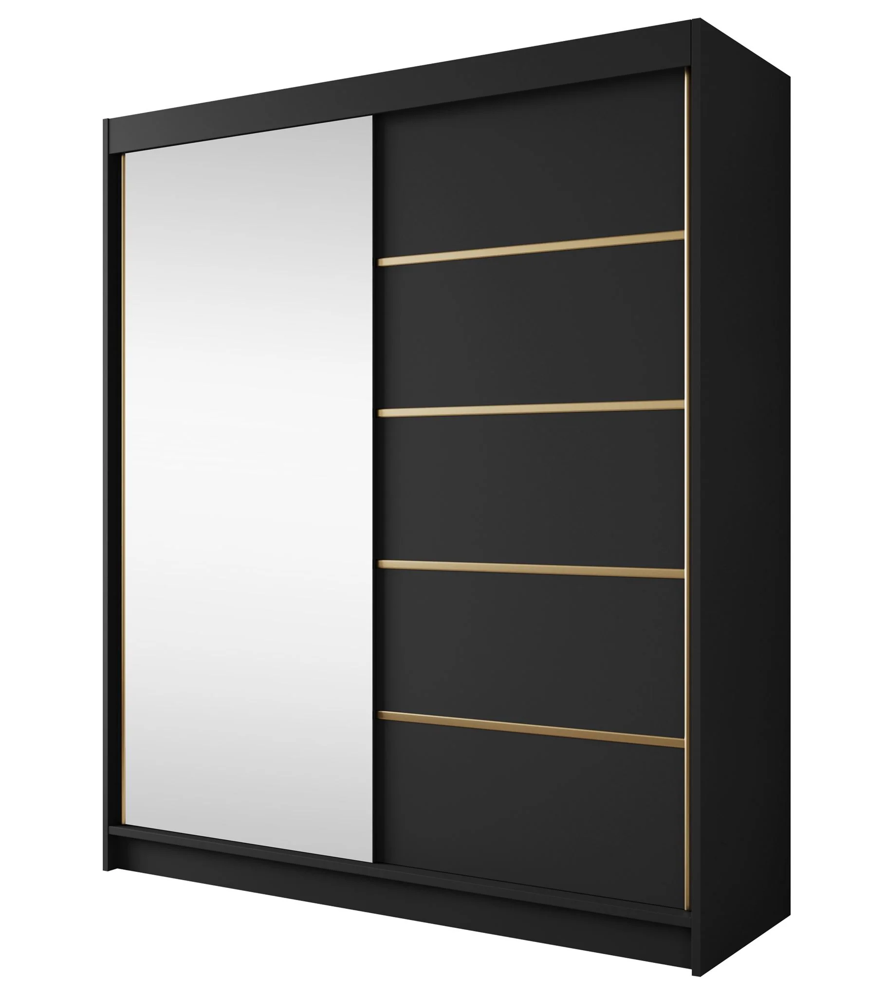 Eagle - Kledingkast met spiegel - Zwart - 180x58x215 cm - Image 6