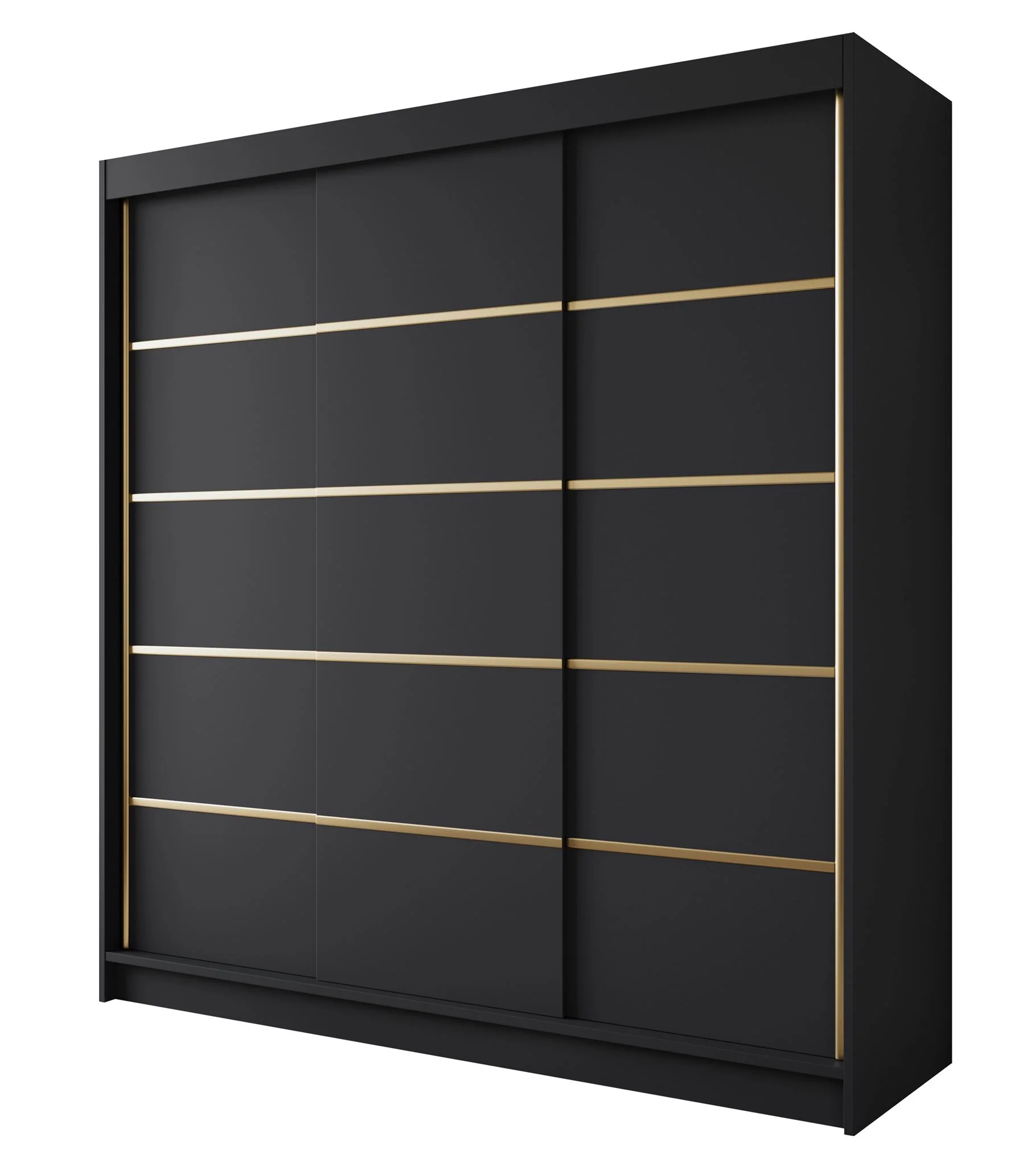 Eagle - Kledingkast met schuifdeuren - Zwart - 200x58x215 cm - Image 6
