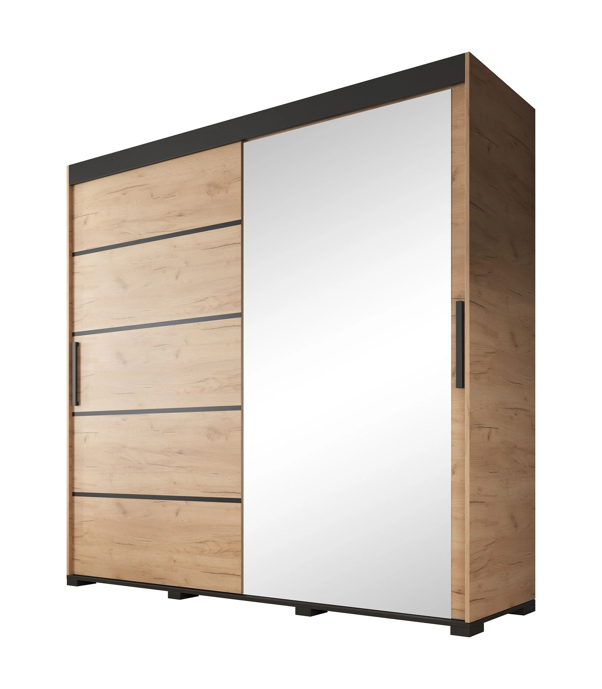 Fabio - Kledingkast met schuifdeuren - Eiken - 200x62x195 cm - Image 6