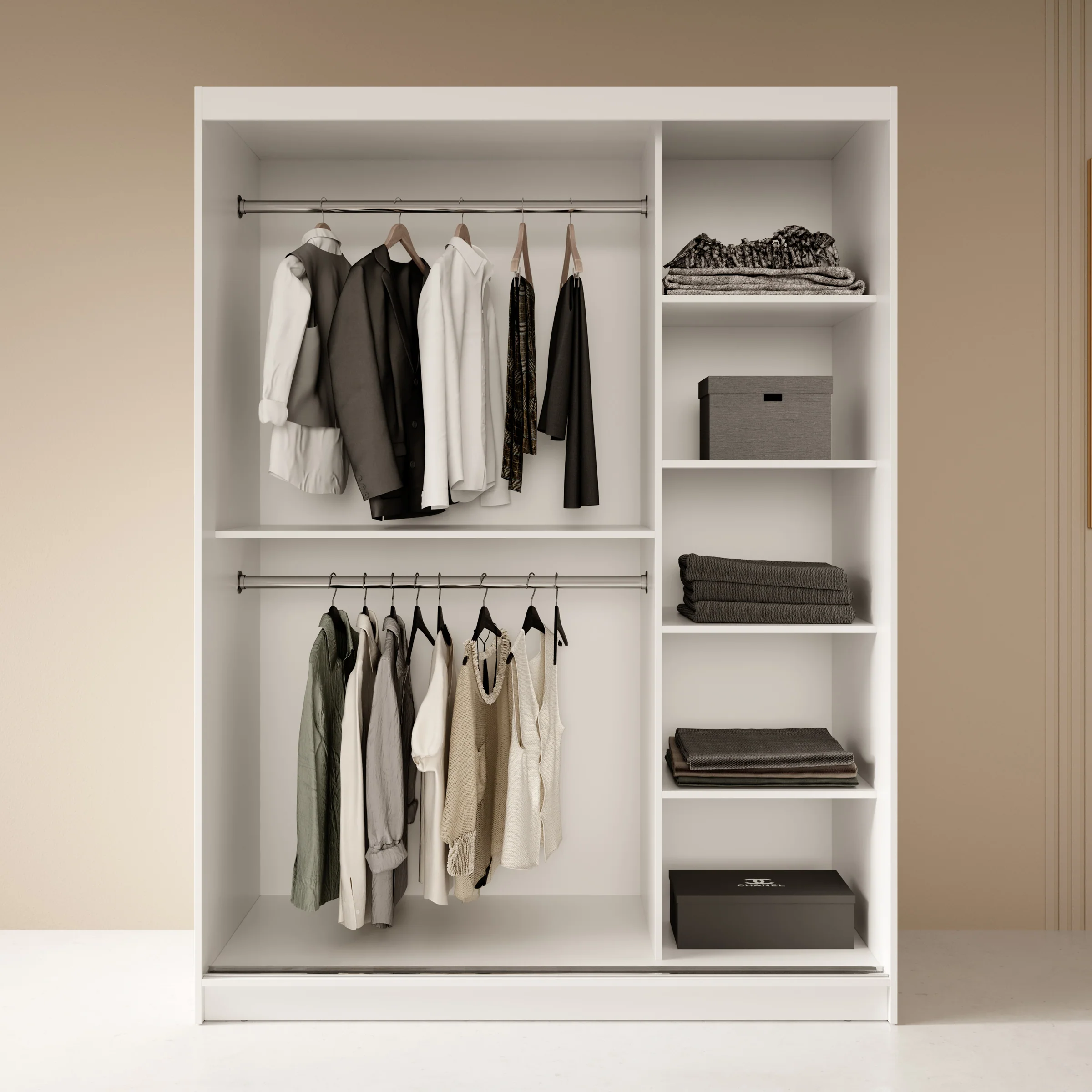 Fessaro - Kledingkast - Wit - 150x62x200 cm - Image 2