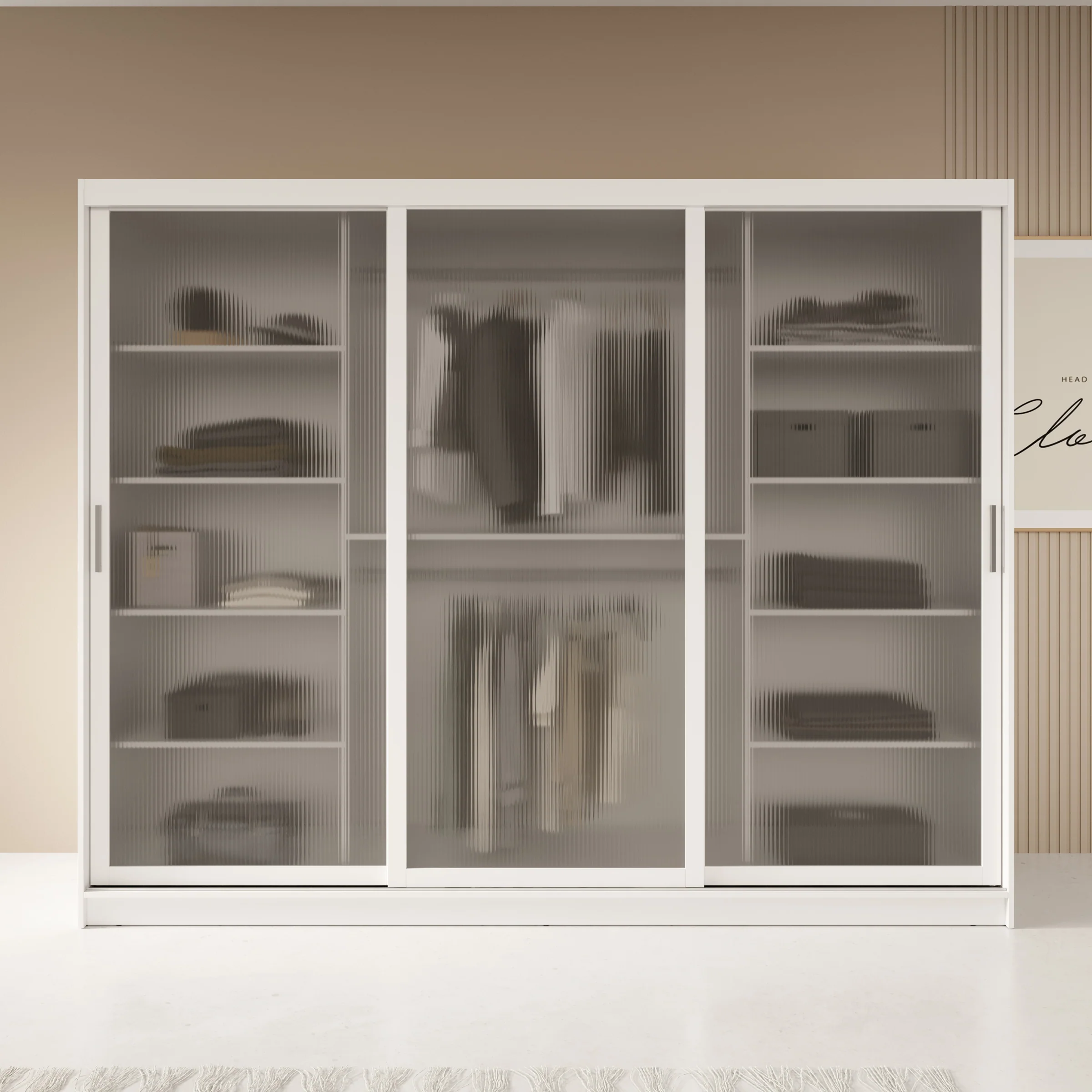 Fessaro - Kledingkast - Wit - 250x62x200 cm - Image 3