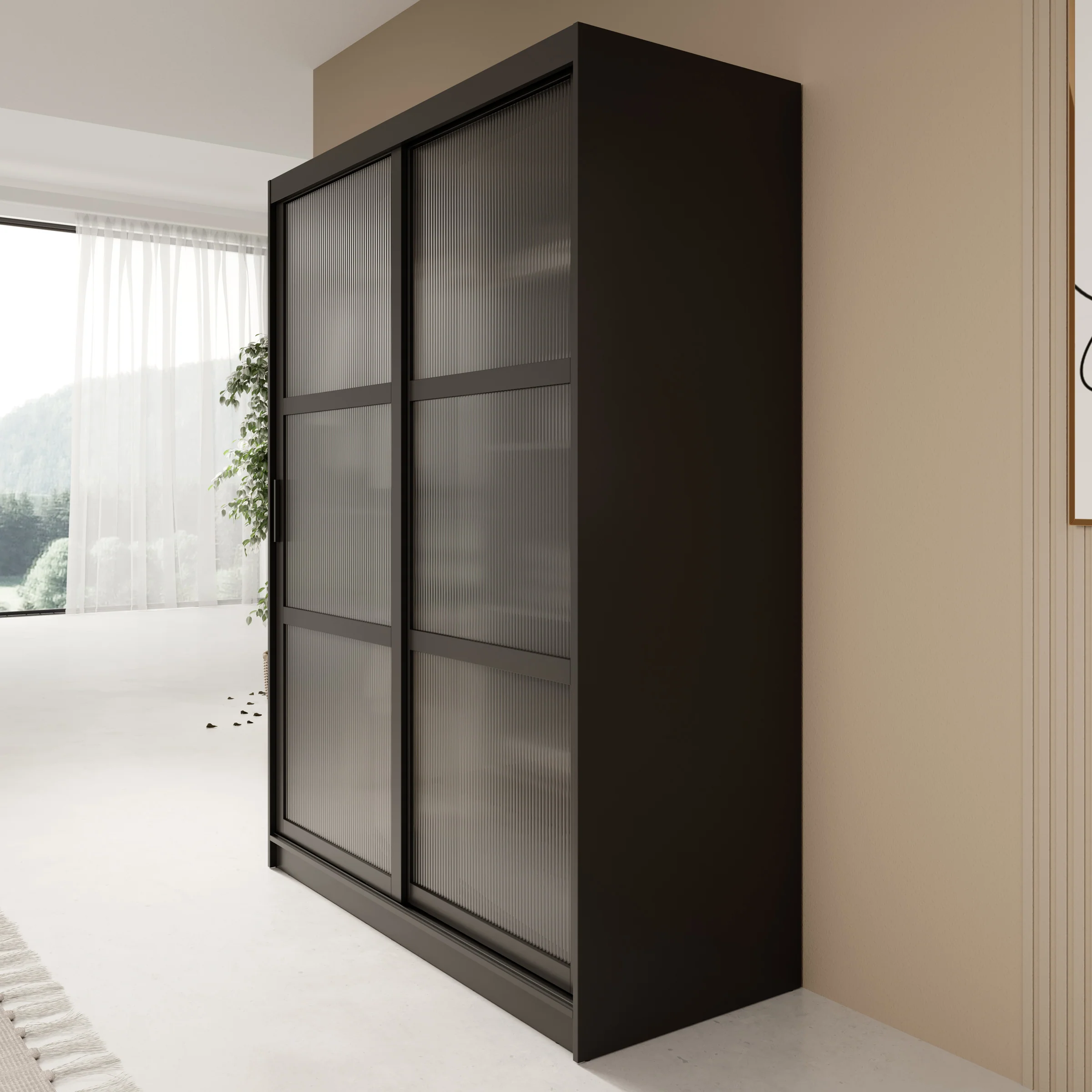 Fessaro - Kledingkast - Zwart - 150x62x200 cm - Image 4