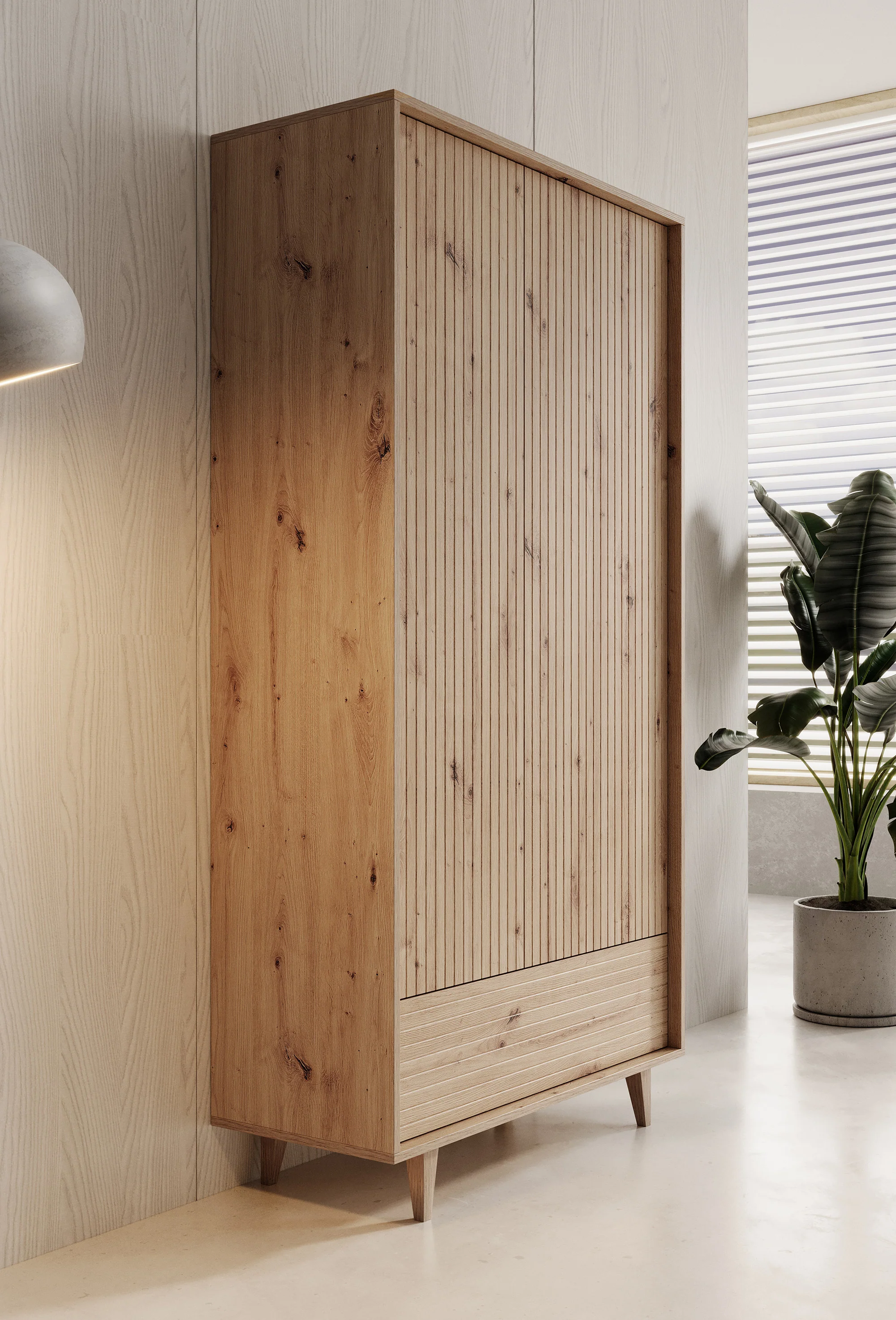 Fuzeta - Kledingkast 2-deurs - Eiken - 92x40x180 cm - Image 4
