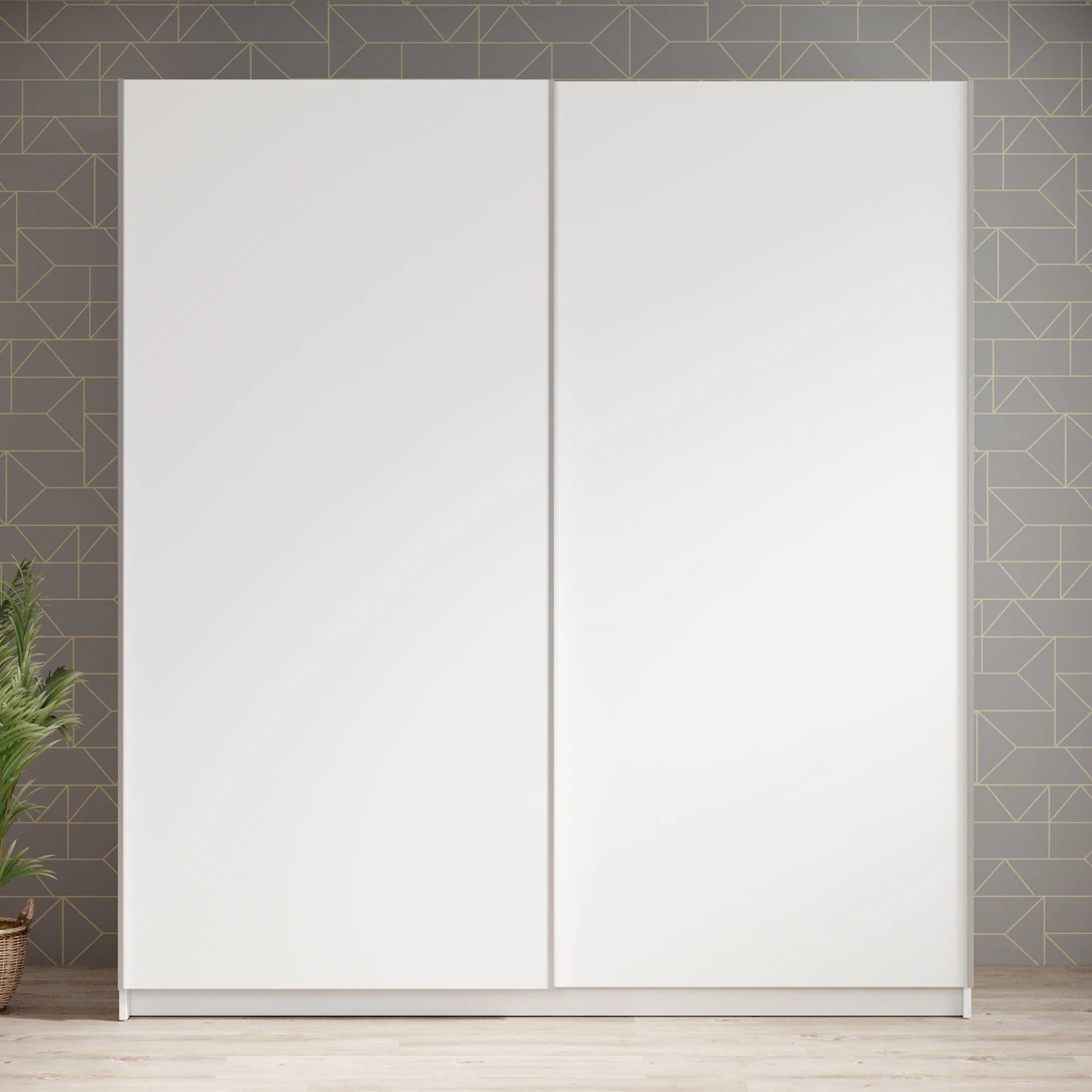Ganaro - Kledingkast met schuifdeuren - Wit - 180x62x198 cm - Image 3