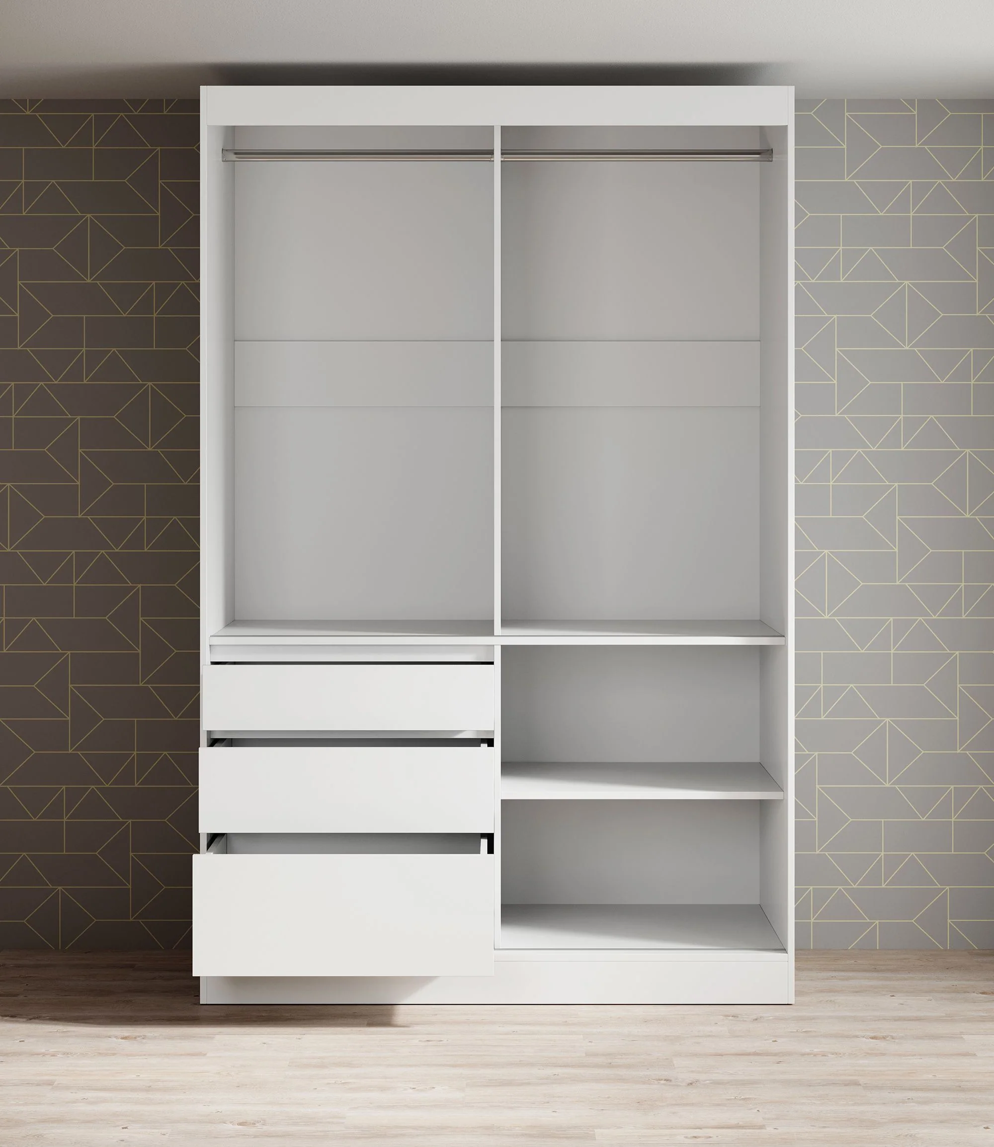 Henry - Kledingkast met schuifdeuren - Wit - 140x65x216 cm - Image 3