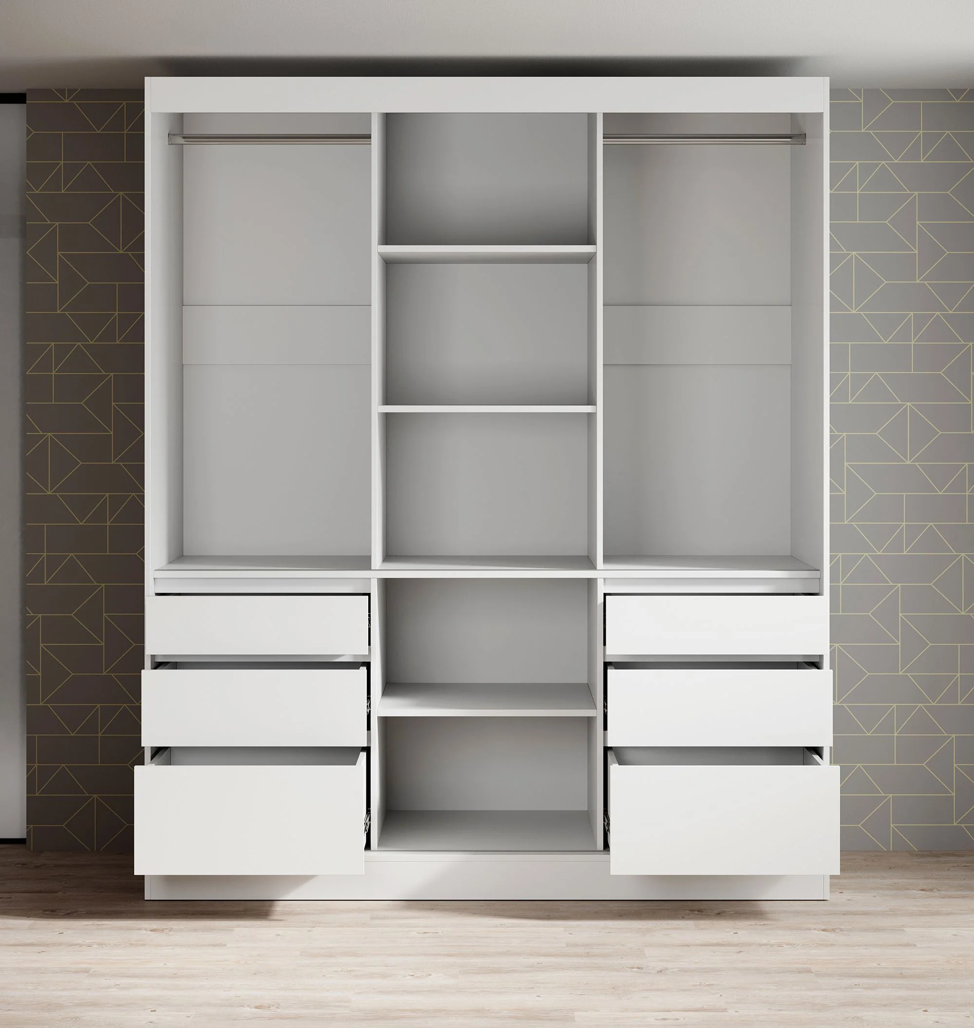 Henry - Kledingkast met schuifdeuren - Wit - 180x65x216 cm - Image 3