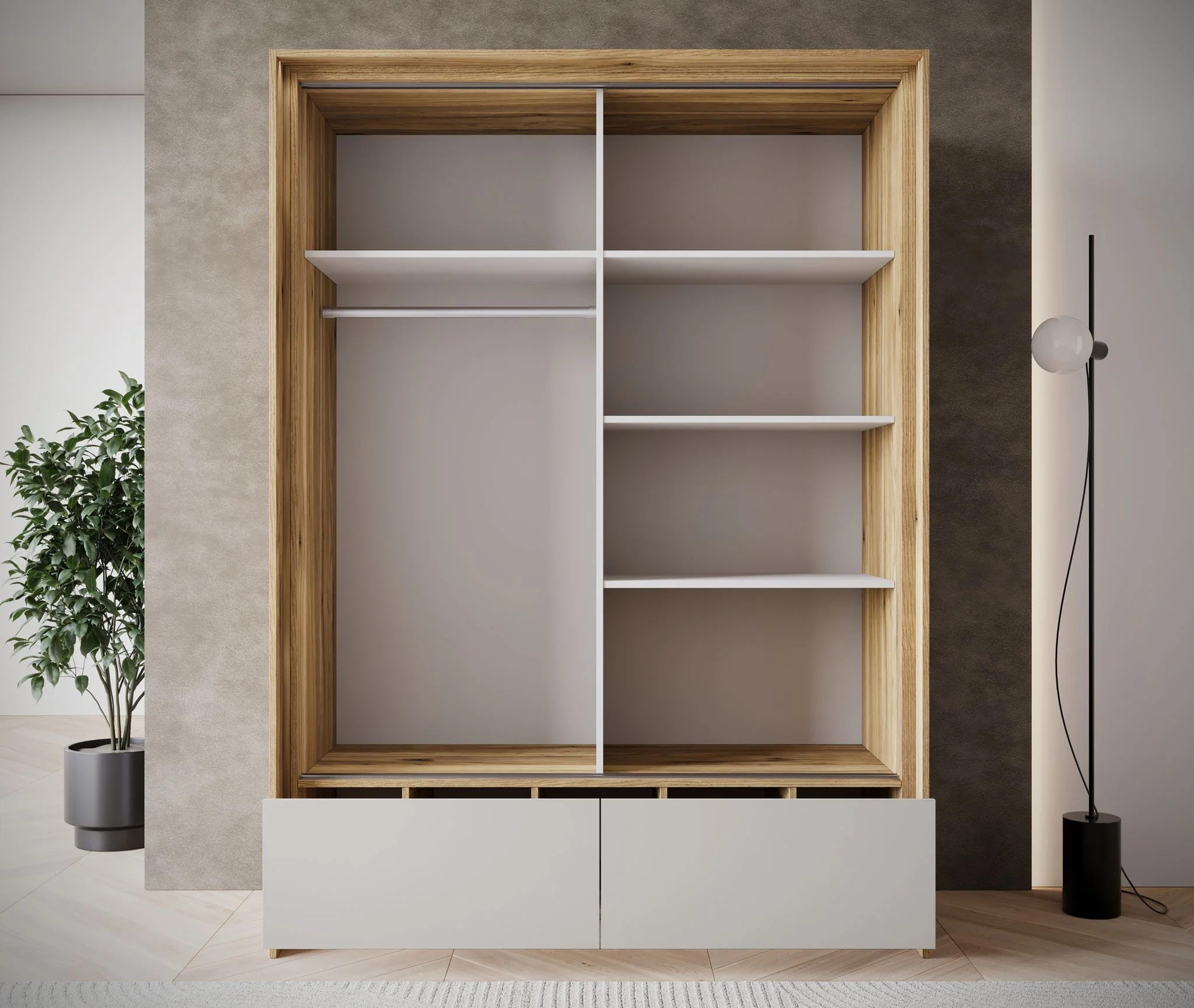 Innocent - Kledingkast met schuifdeuren - Beige - 159x63x219 cm - Image 3