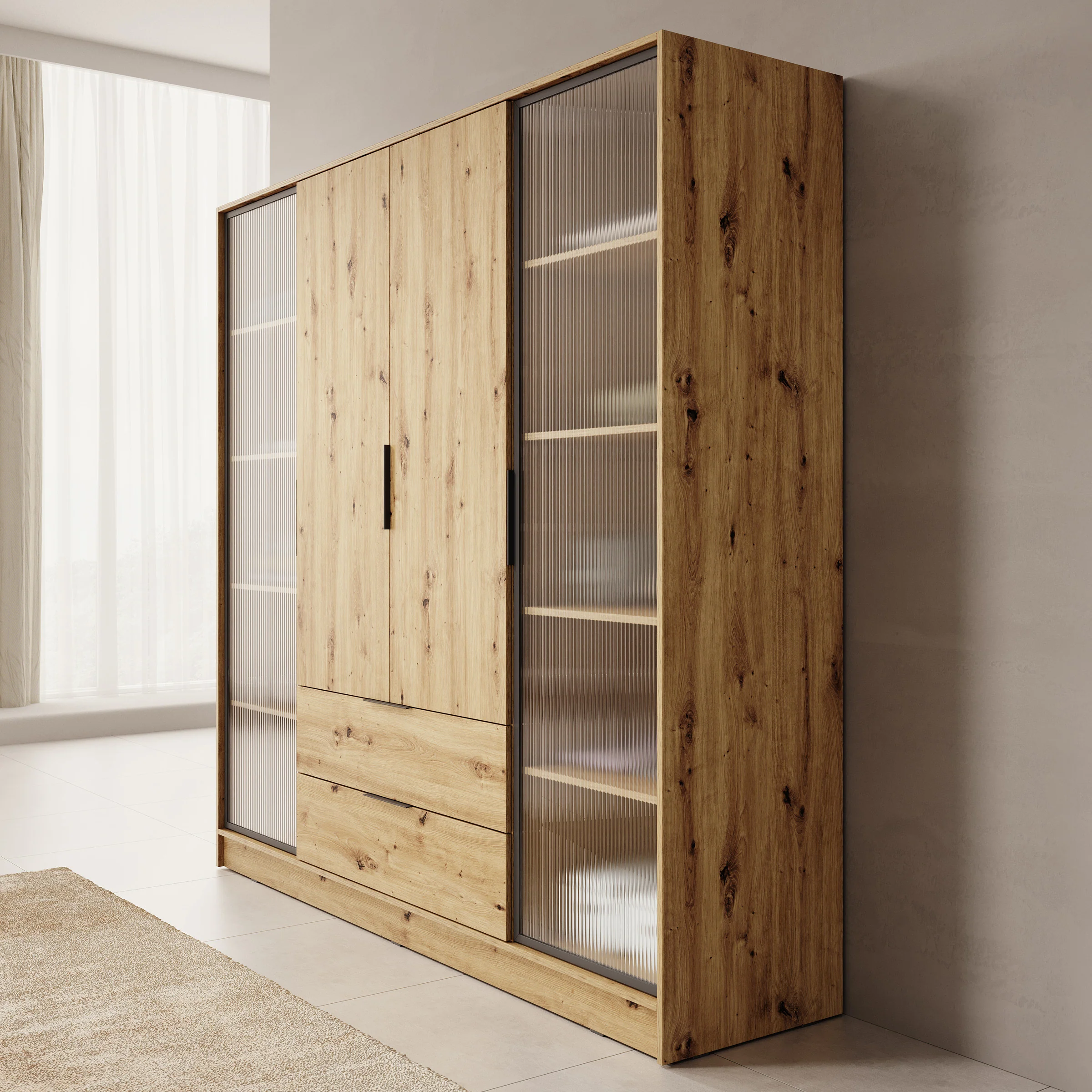 Kaden - Kledingkast 4-deurs - Eiken - Image 4