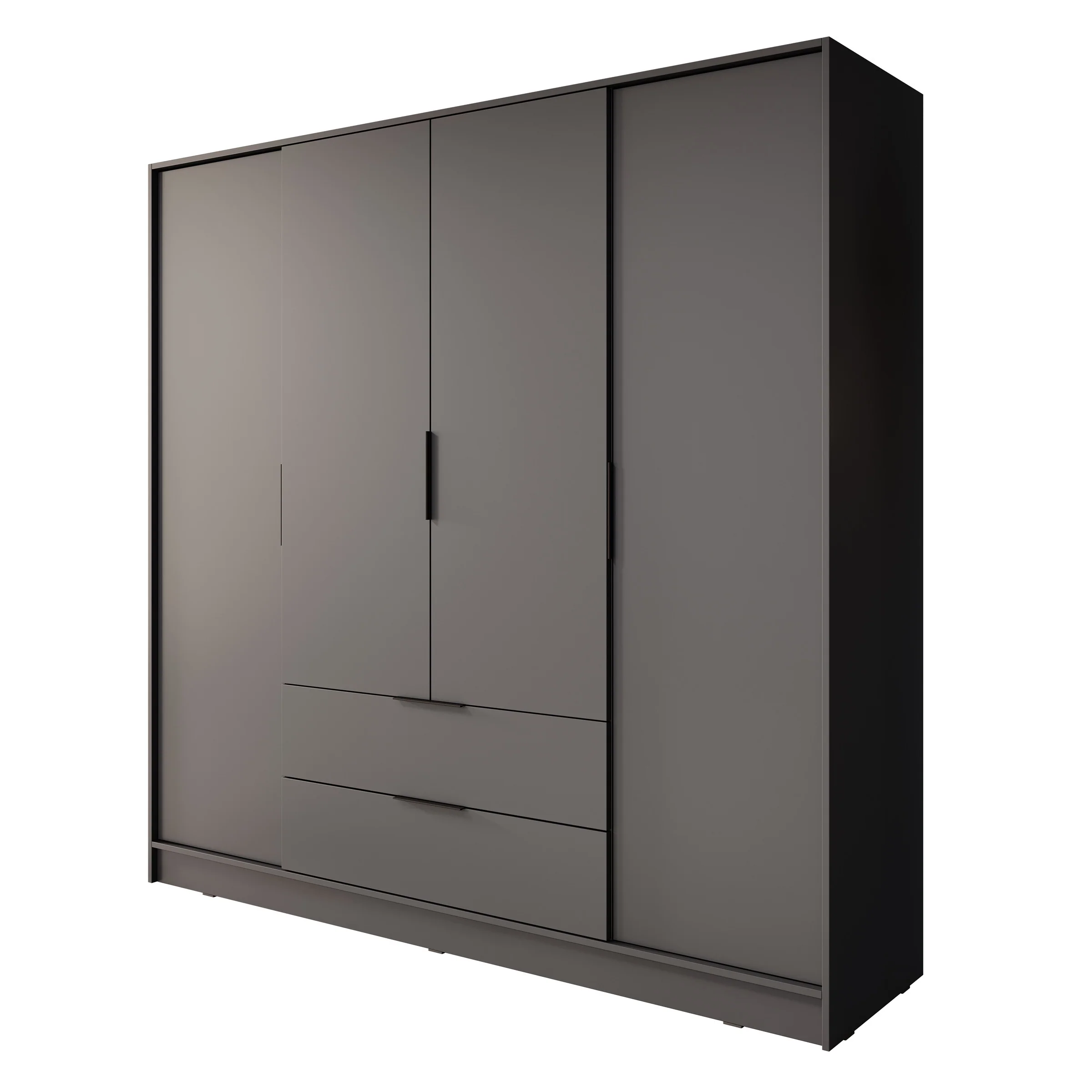 Kellan - Kledingkast 4-deurs - Grijs - 206x51x200 cm - Image 7