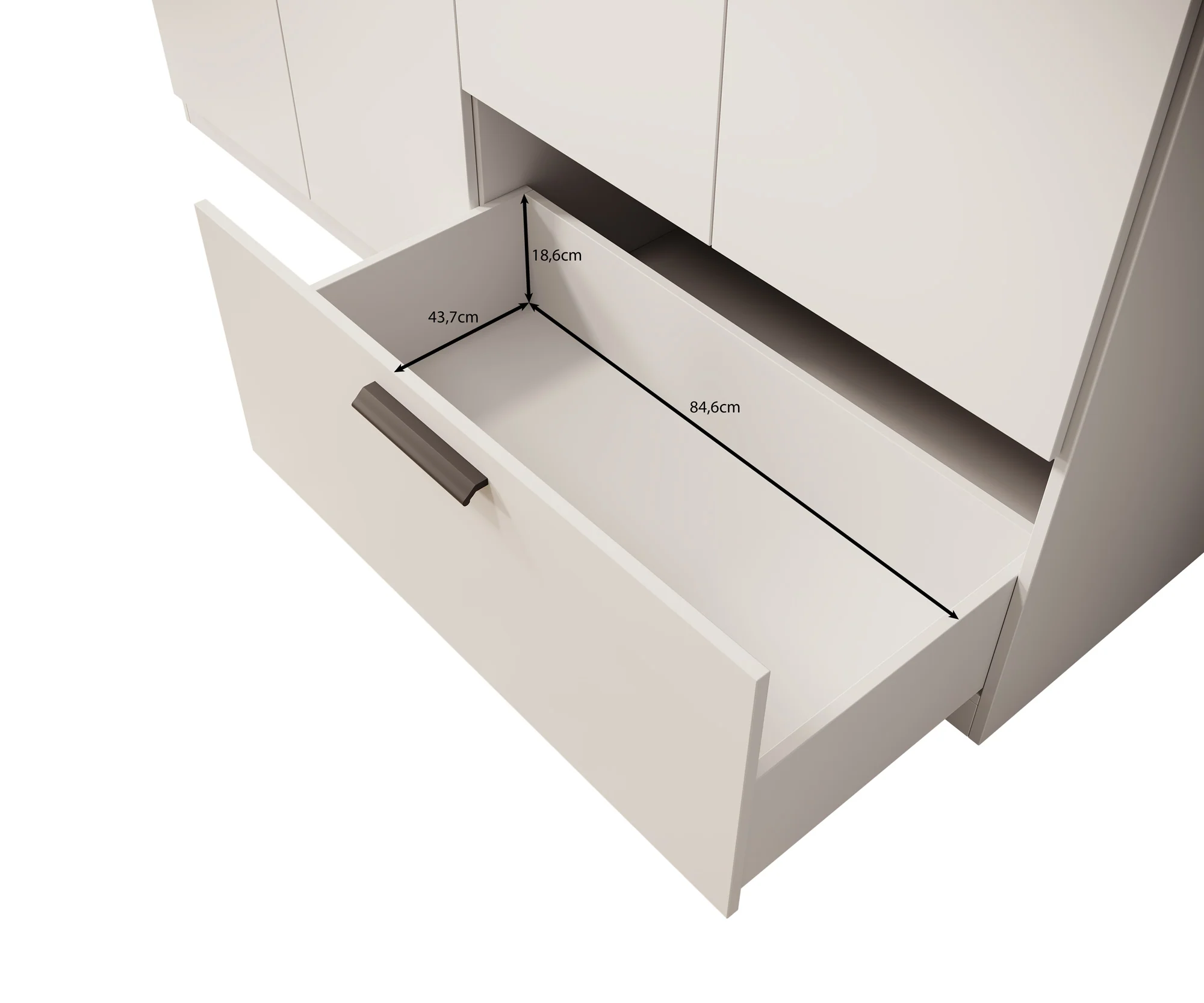 Lillian - Kledingkast met lade - Wit - 180x54x210 cm - Image 6