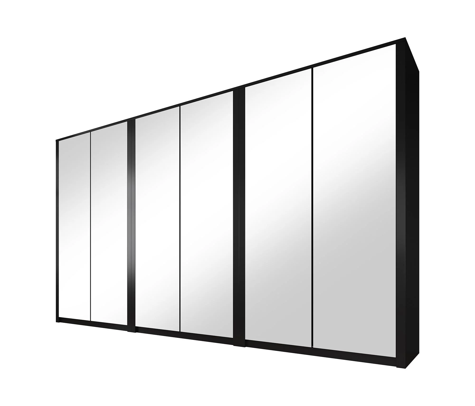 Malibu - Kledingkast 6-deurs - Mat zwart - 340x53x197 cm - Image 6