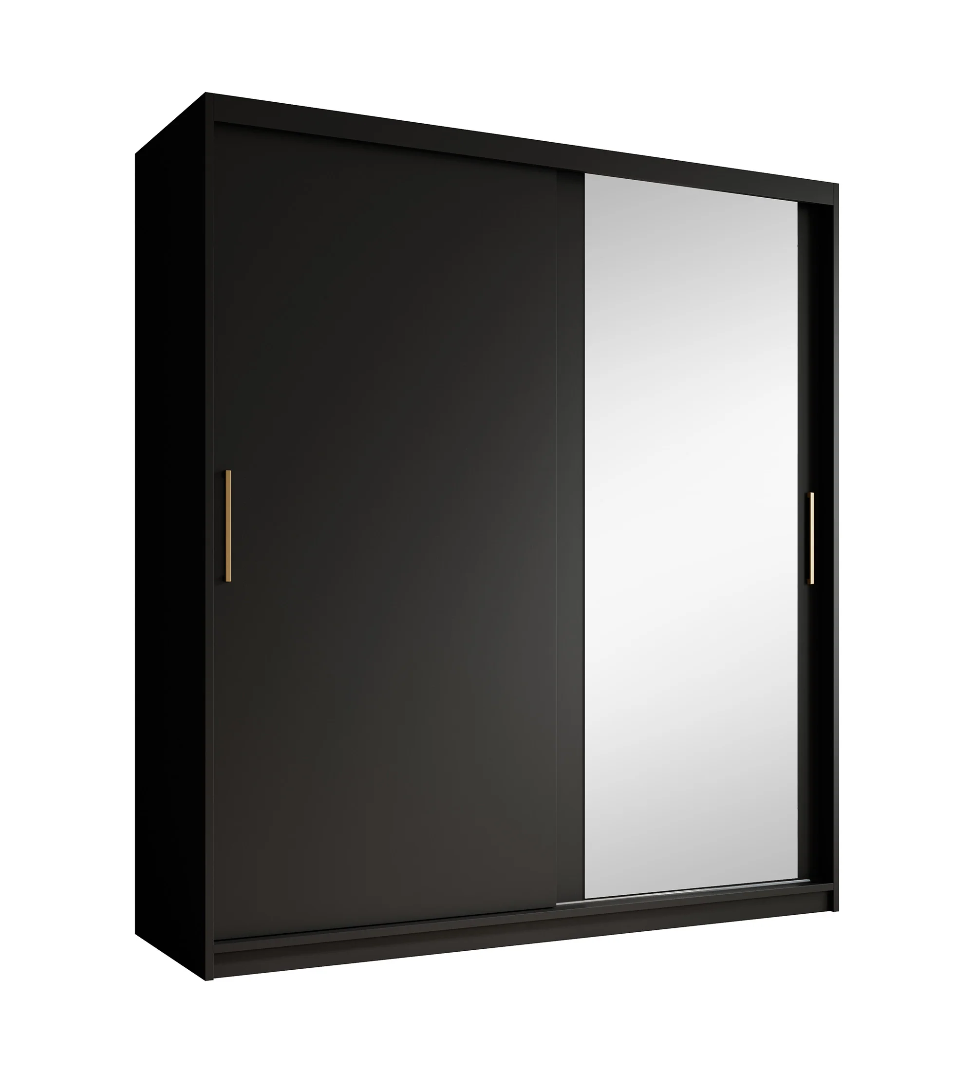 Mandalin - Kledingkast met spiegel - Zwart - 180x62x200 cm - Image 6