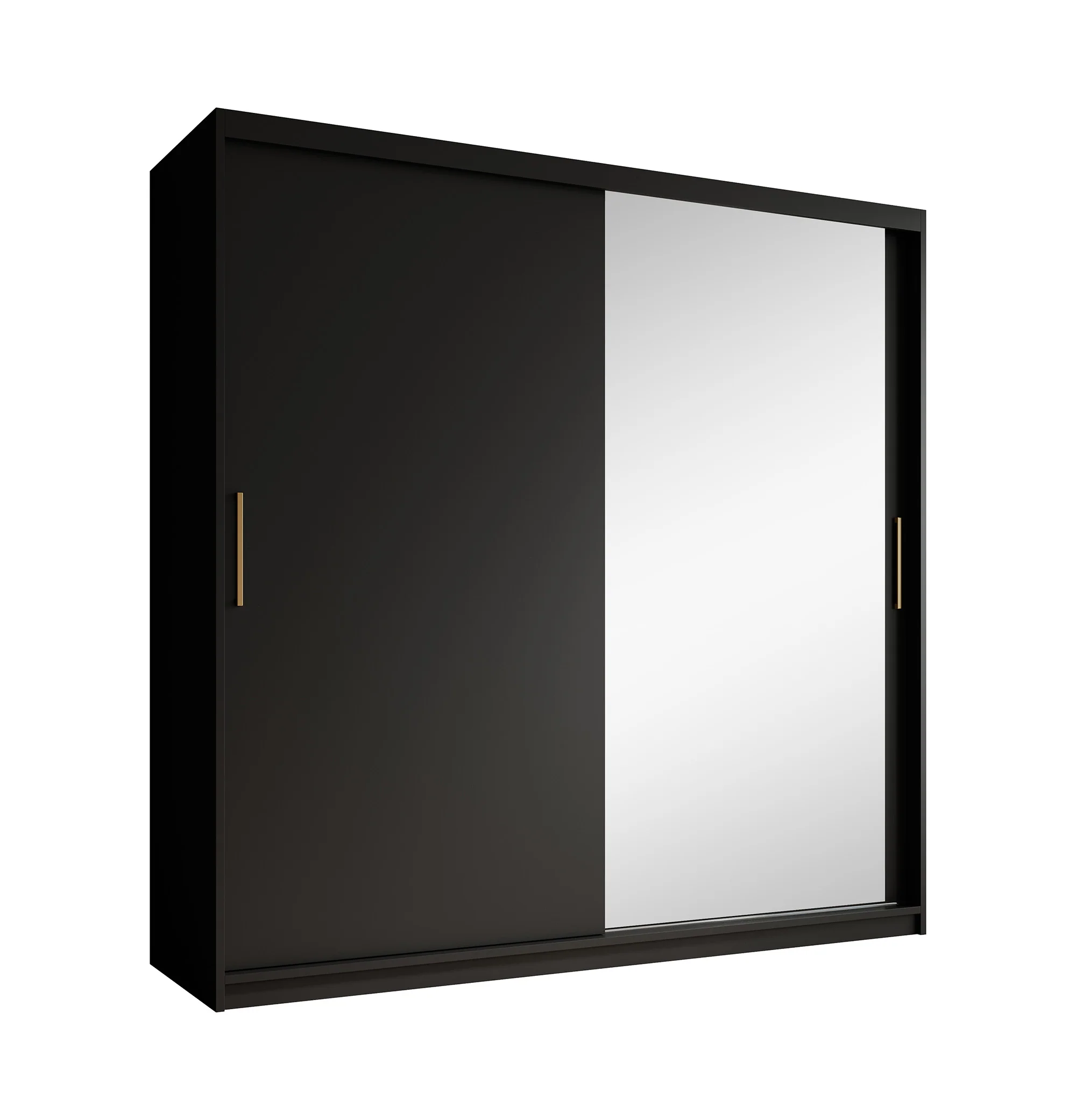 Mandalin - Kledingkast met spiegel - Zwart - 200x62x200 cm - Image 6
