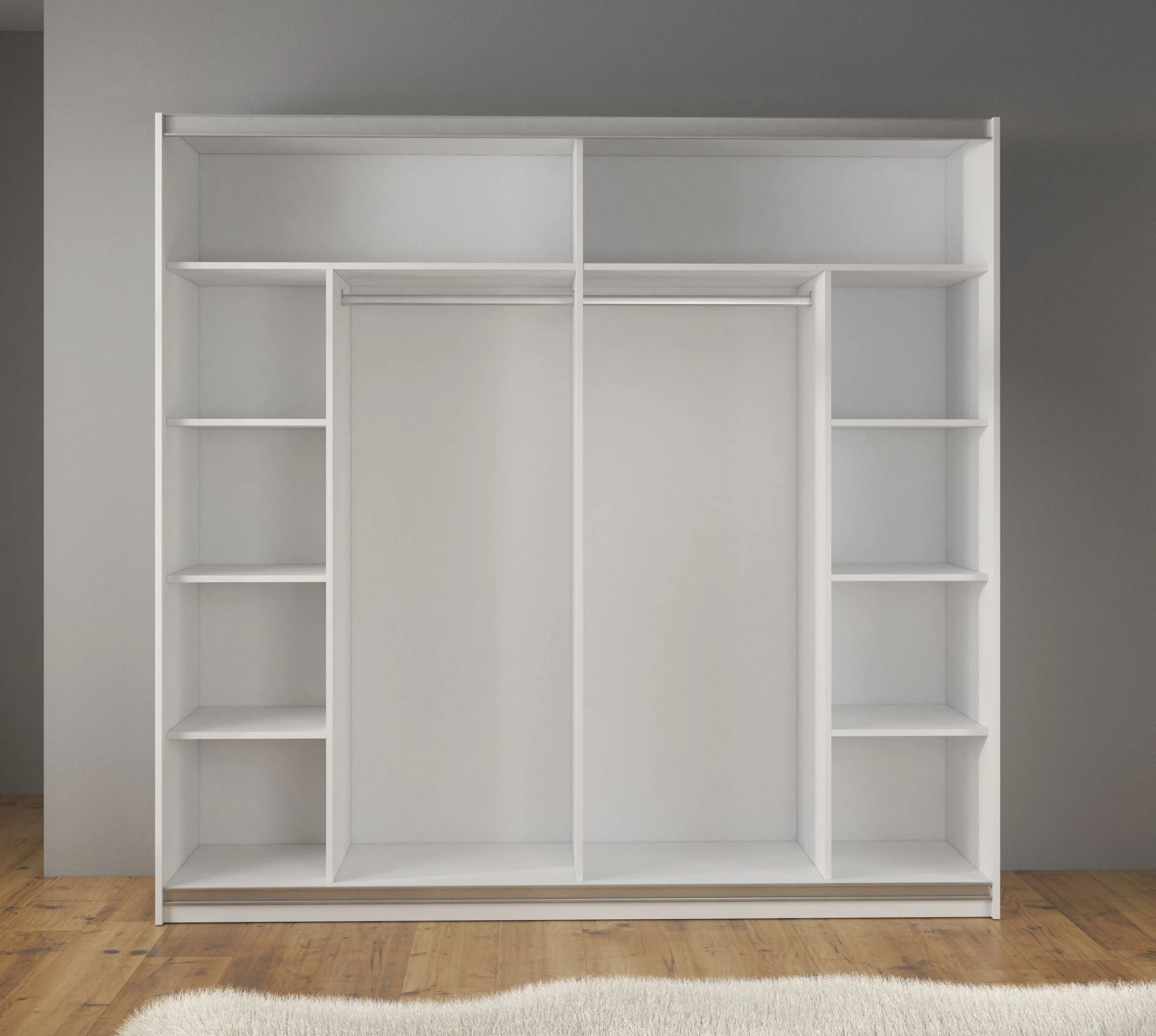 Mariah - Kledingkast met schuifdeuren - Wit  - 217x63x210 cm - Image 4
