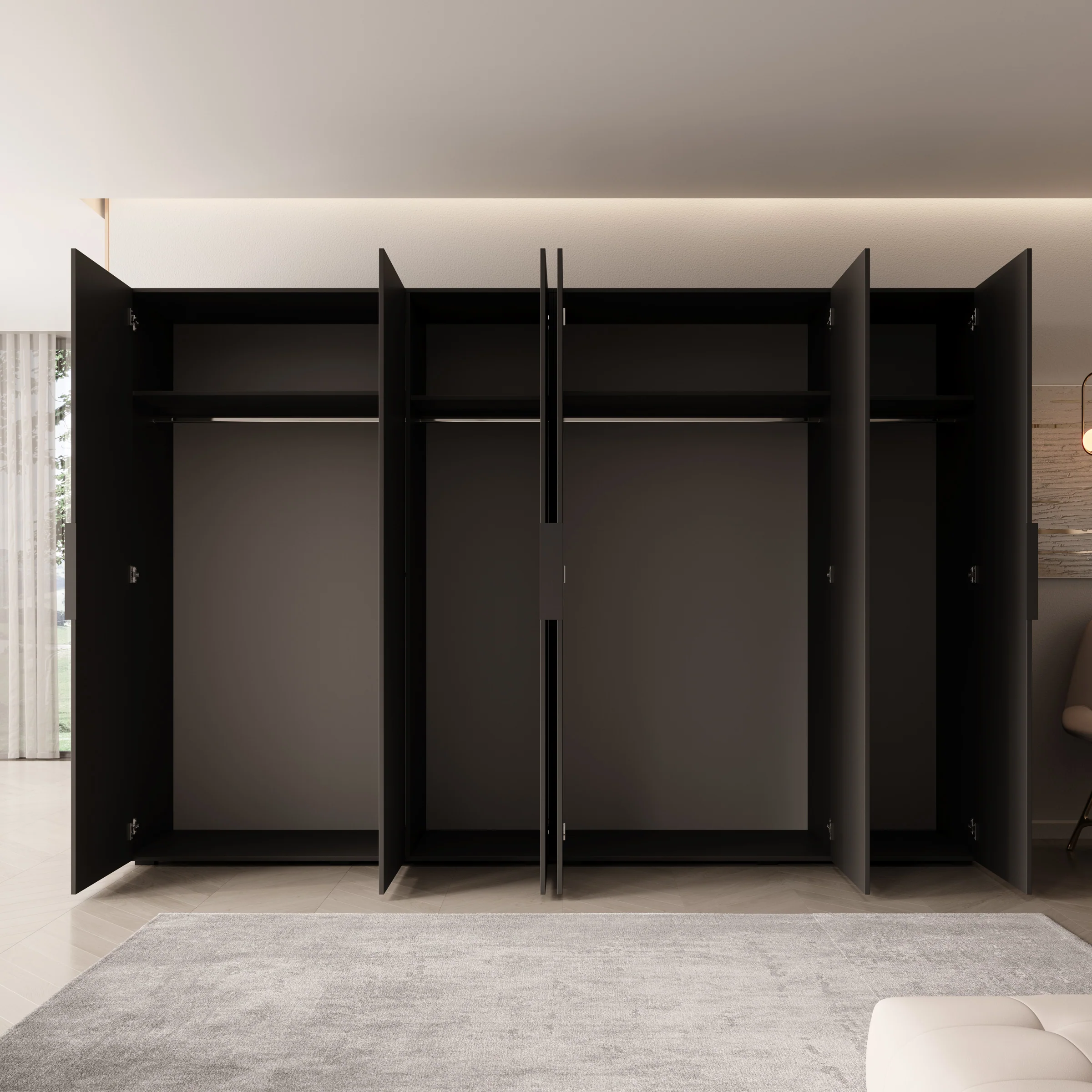 Marquesa - Kledingkast - Zwart - 300x50x202 cm - Image 2