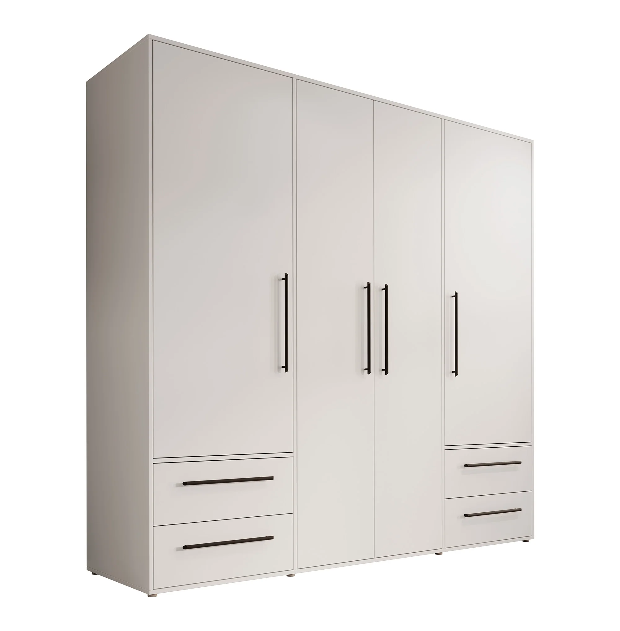 Mayen - Kledingkast 4 deuren - Wit - 206x59x200 cm - Image 6