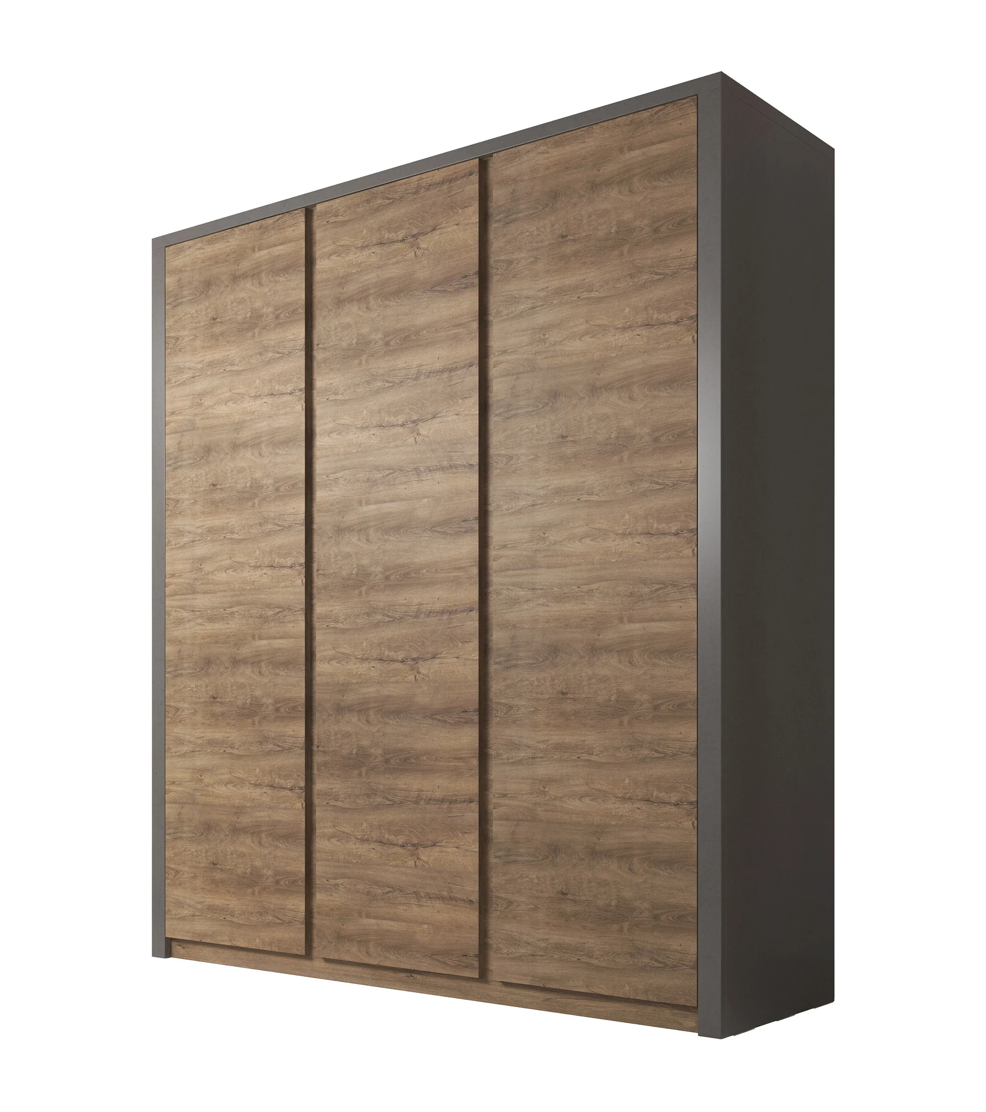 Monaco - Kledingkast 3-deurs - Eiken/grijs - 166x53x197 cm - Image 5