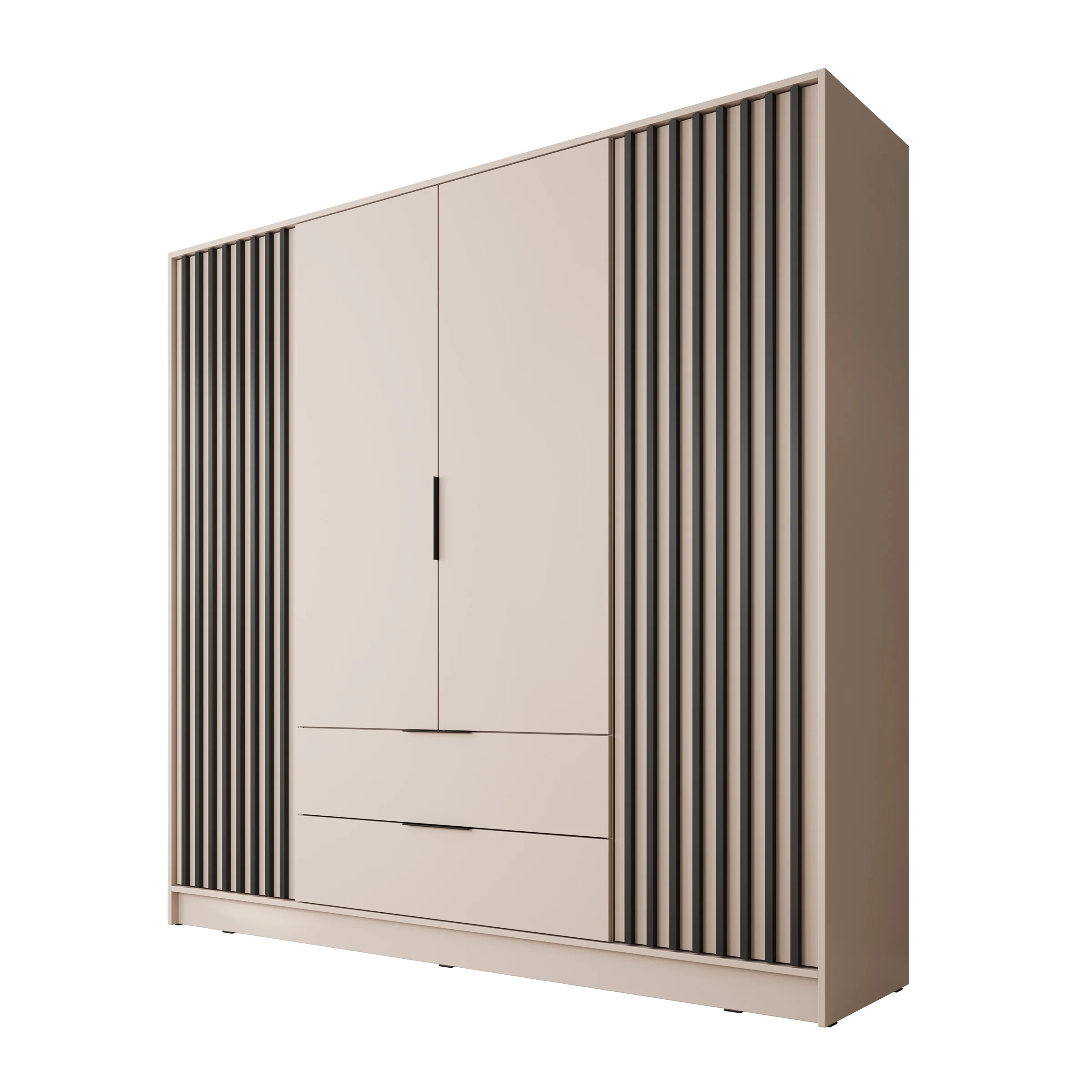 Nairobi - Kledingkast 4-deurs - Beige/zwart - 206x51x200 cm - Image 7