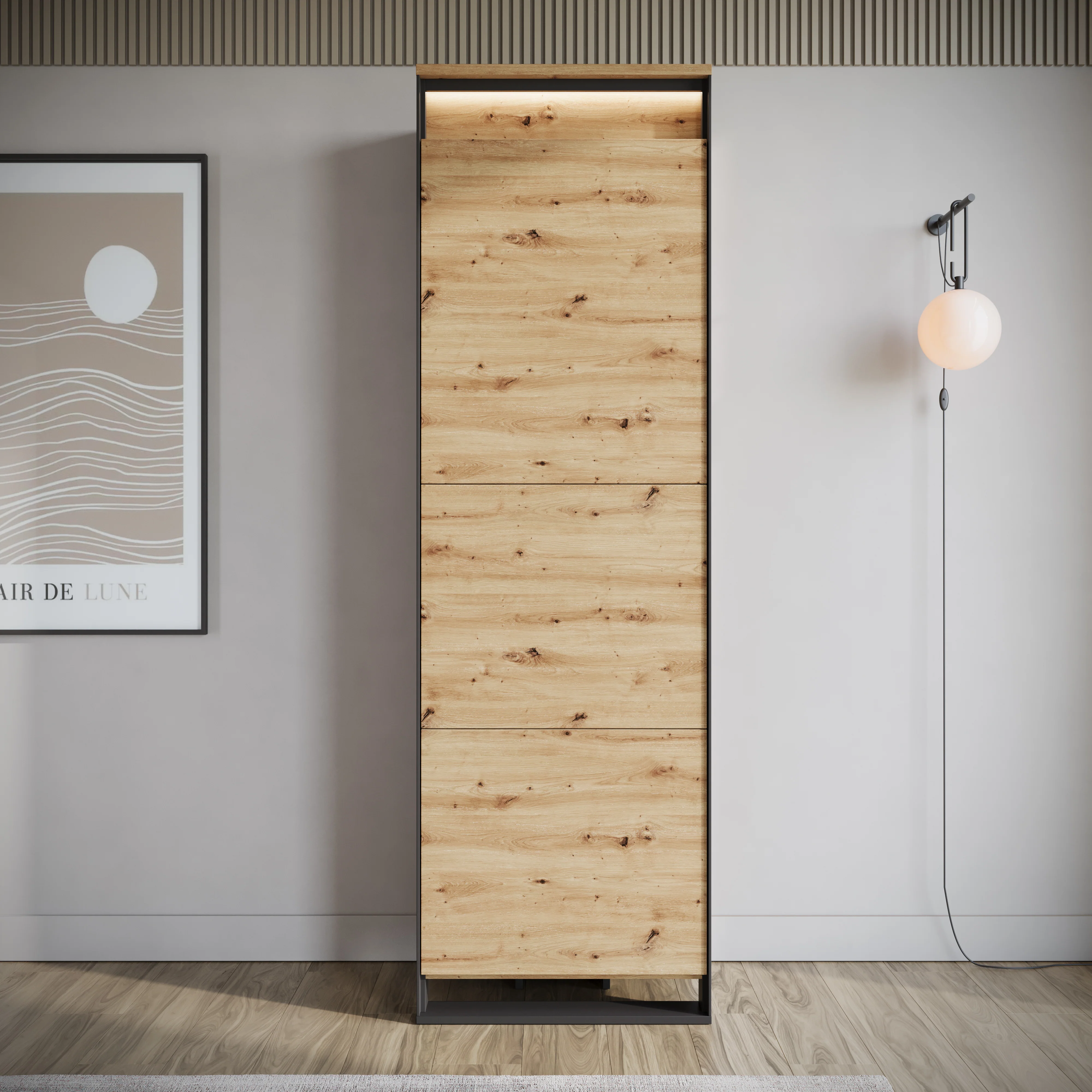 Quincy - Kledingkast met deur - Eiken - 60x41x195 cm - Image 2
