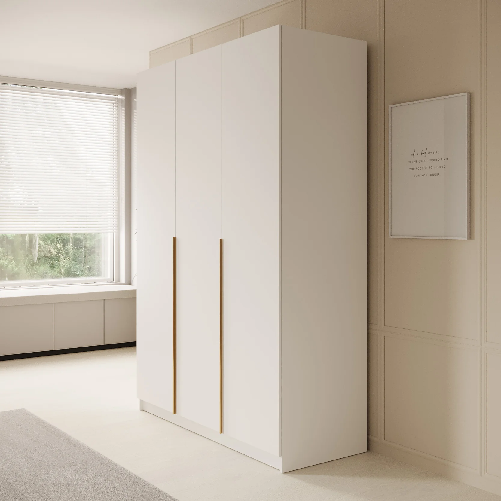 Sabre 2 - Kledingkast 3-deurs - Wit - 150x58x215 cm - Image 4