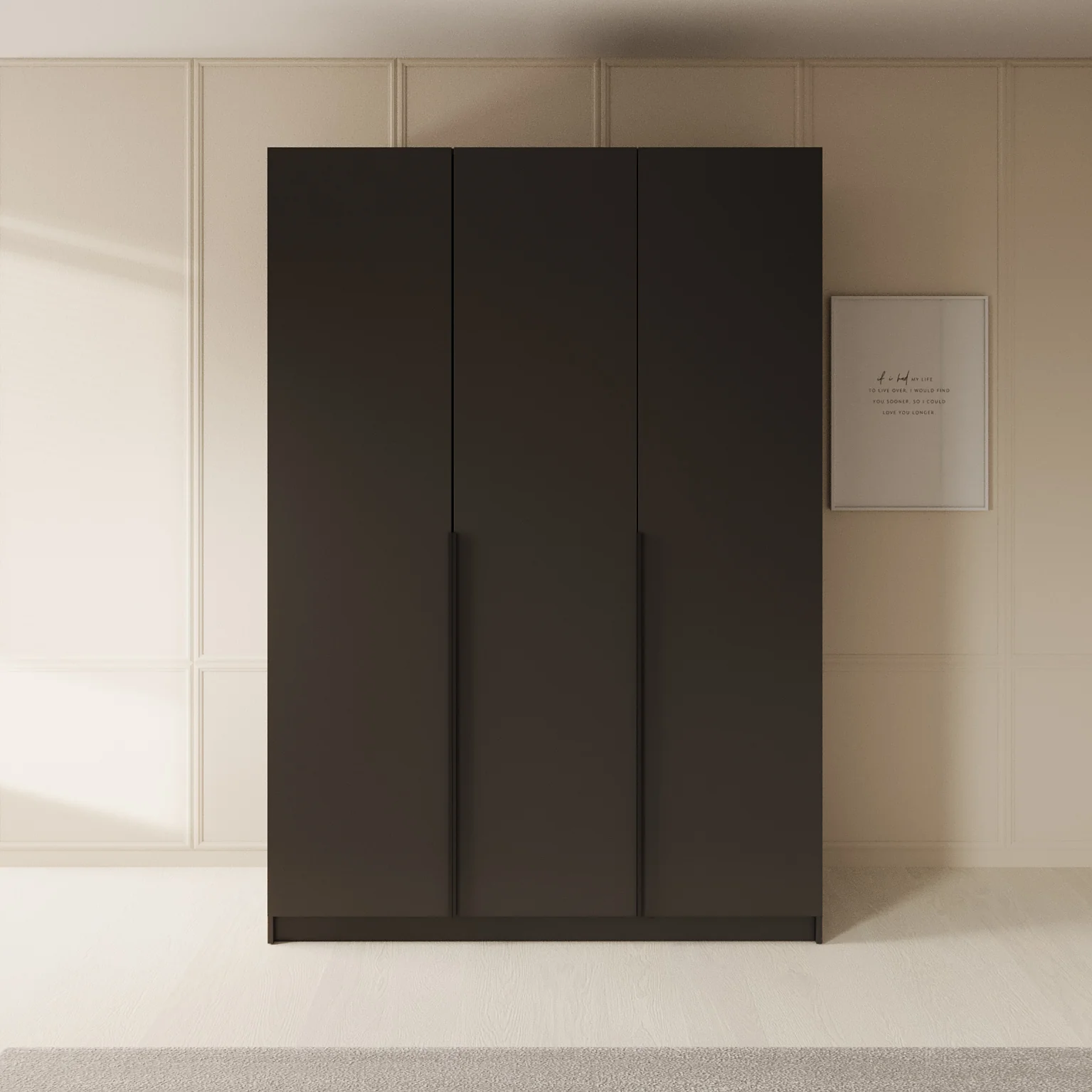 Sabre - Kledingkast 3-deurs - Zwart - 150x58x215 cm - Image 3