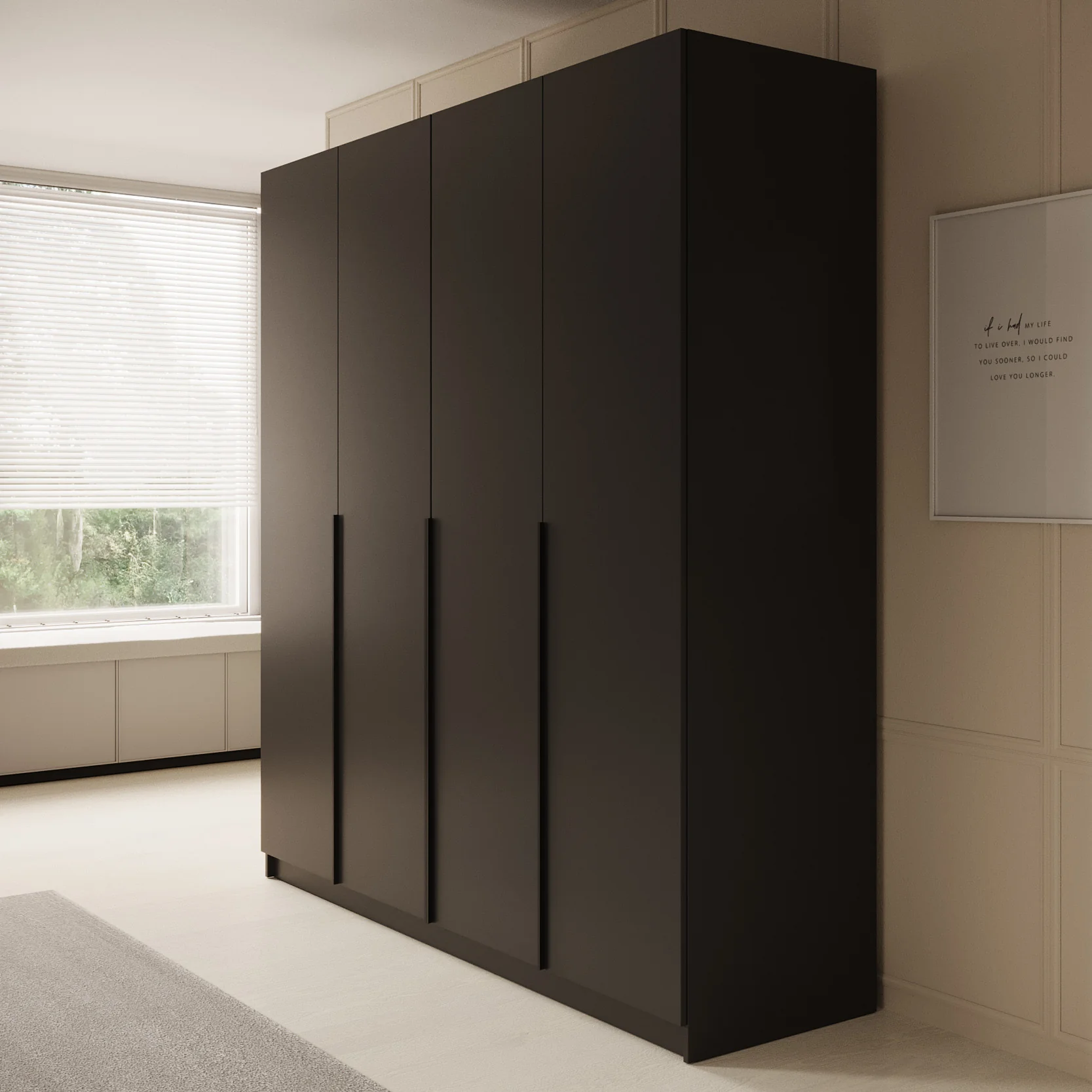 Sabre - Kledingkast 4-deurs - Zwart - Image 4