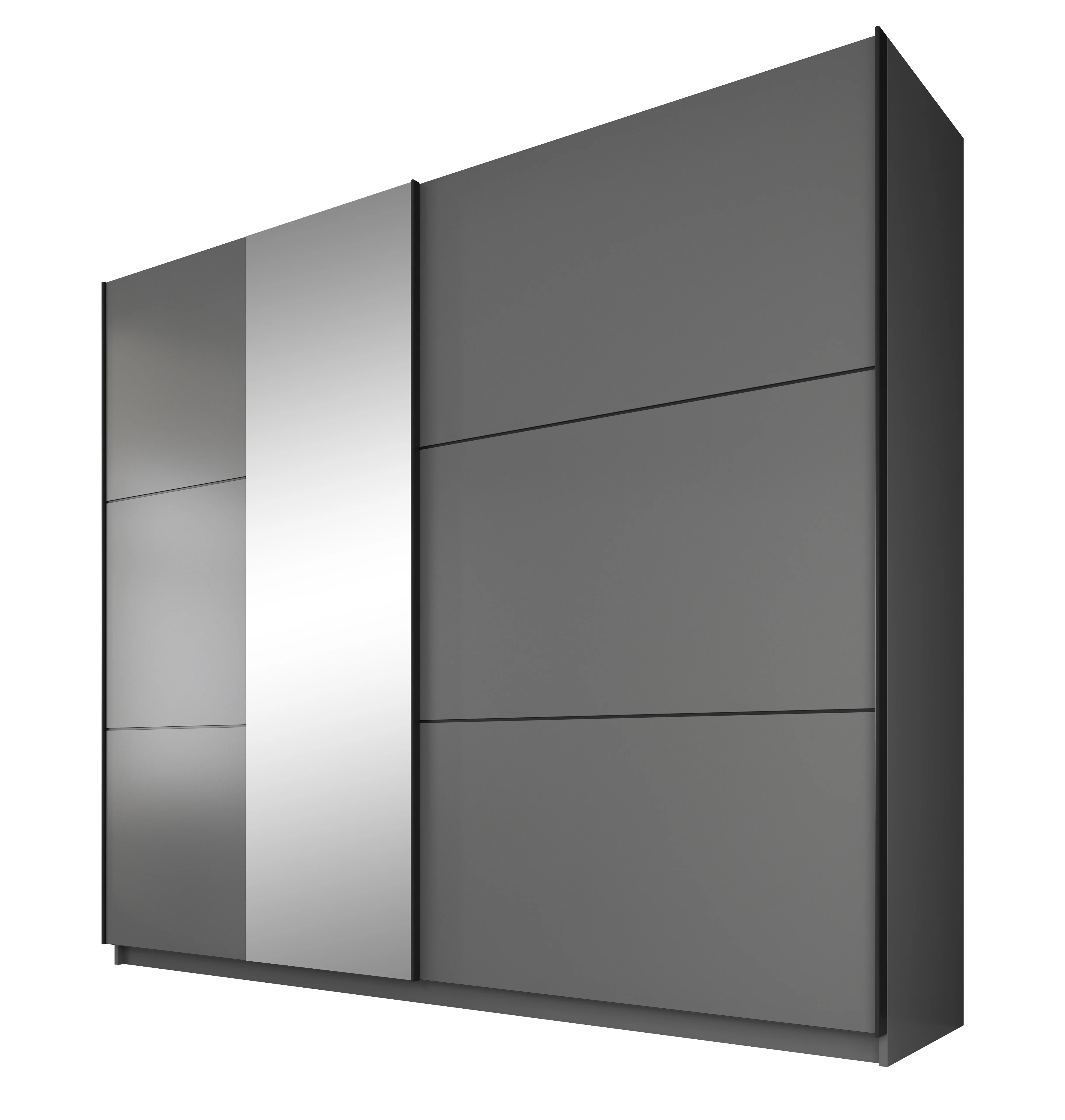 Samantha - Kledingkast met schuifdeuren - Grijs - 237x62x210 cm - Image 5