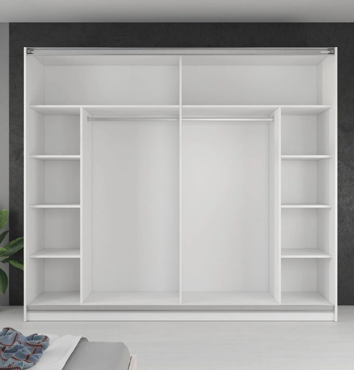 Samantha - Kledingkast met schuifdeuren - Wit - 237x62x210 cm - Image 3