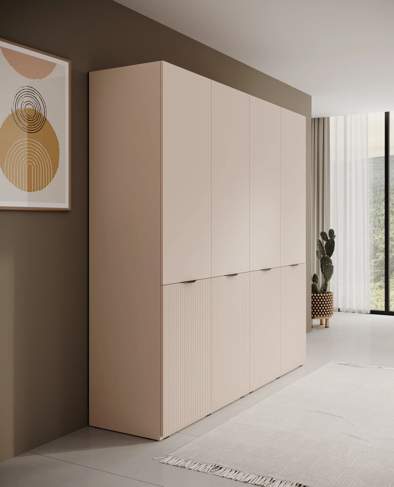 Shelton - Kledingkast 4-deurs - Beige - Image 4