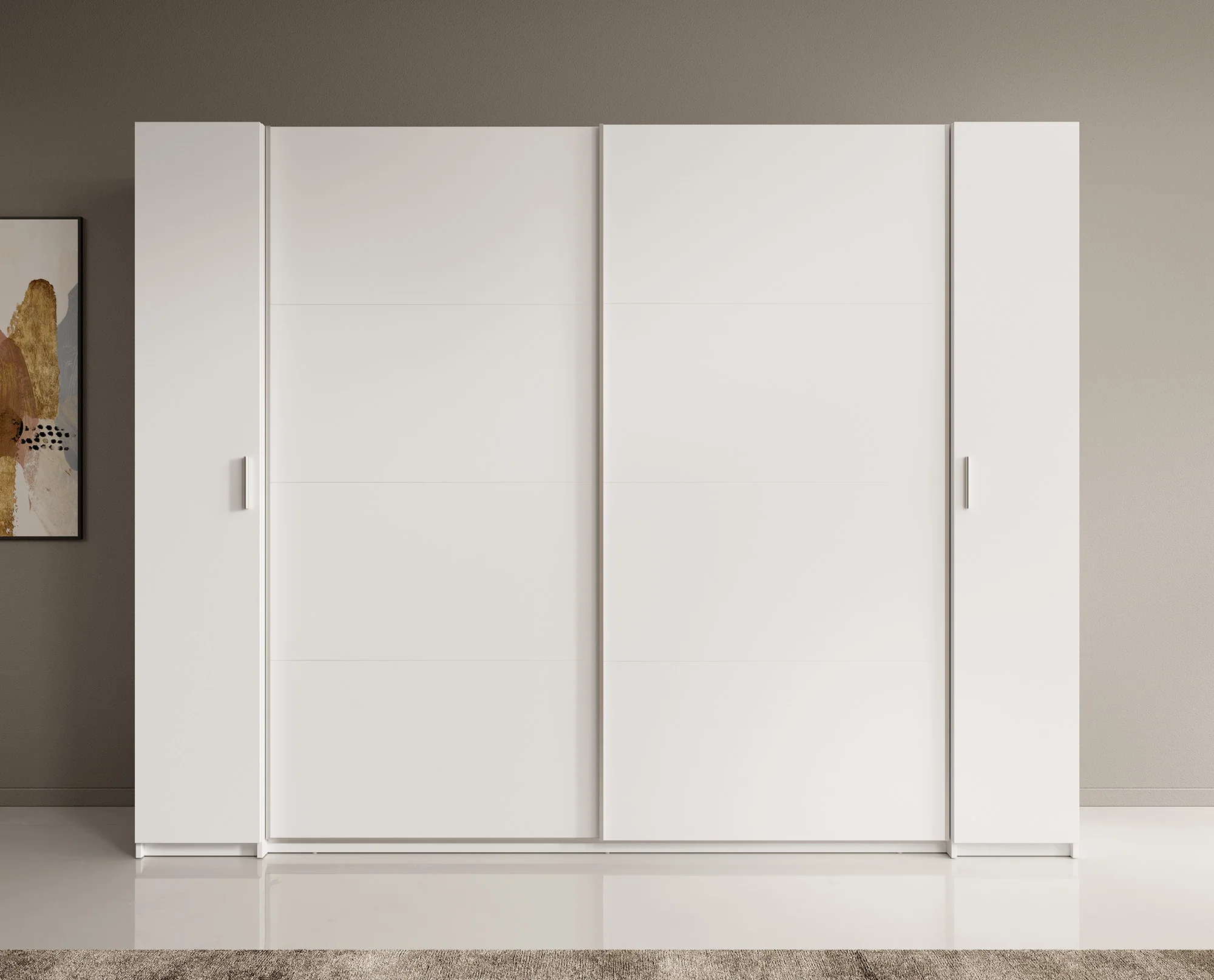 Stoke - Kledingkast met schuifdeuren - Wit - 270x61x208 cm - Image 2