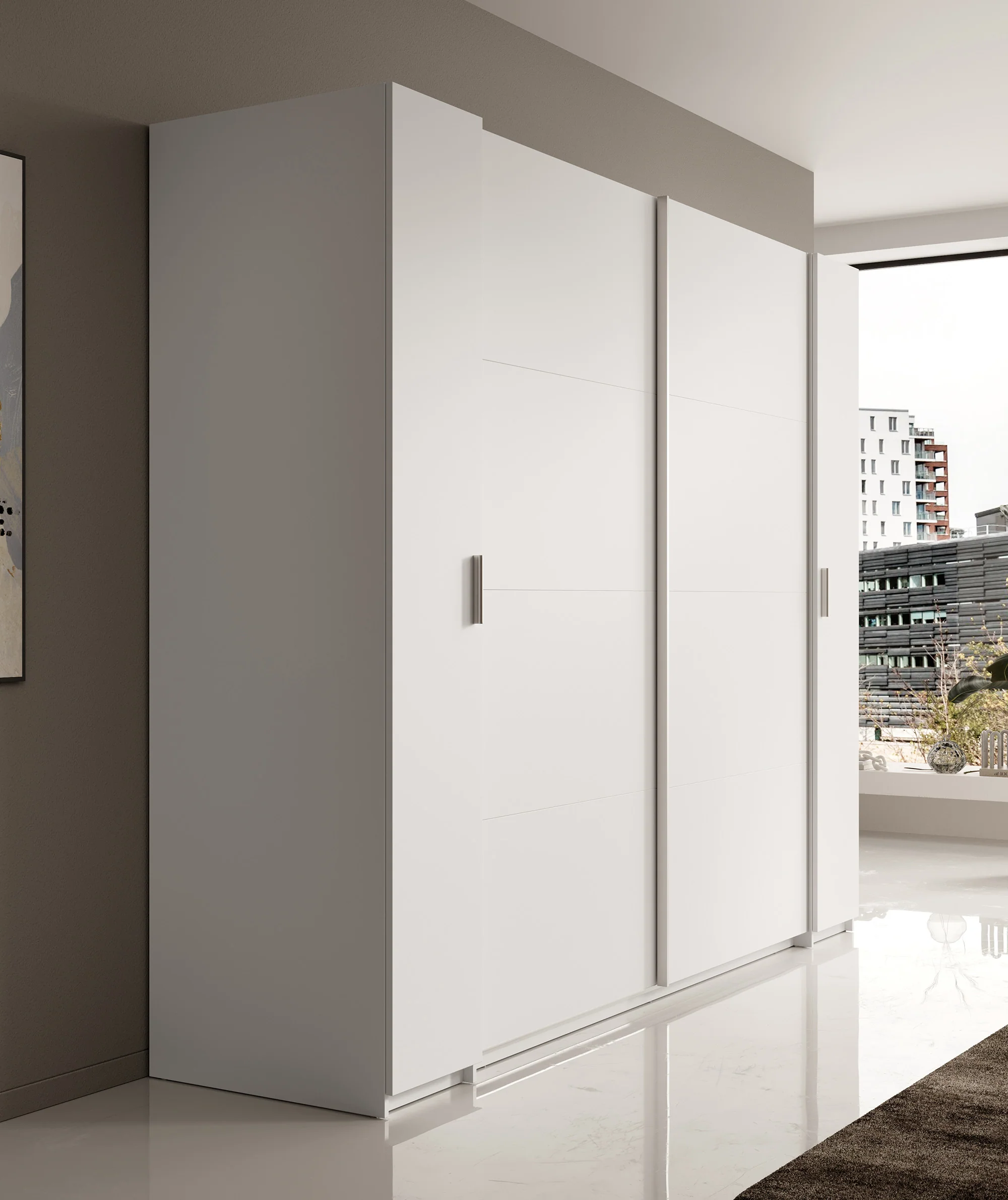 Stoke - Kledingkast met schuifdeuren - Wit - 270x61x208 cm - Image 4