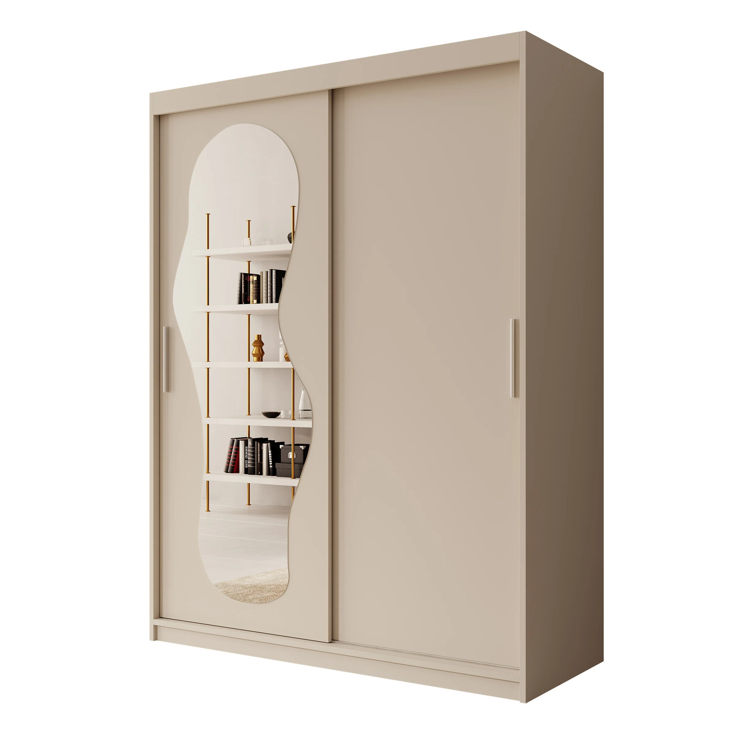 Ulysses - Kledingkast met schuifdeuren - Beige - 150x62x200 cm - Image 6