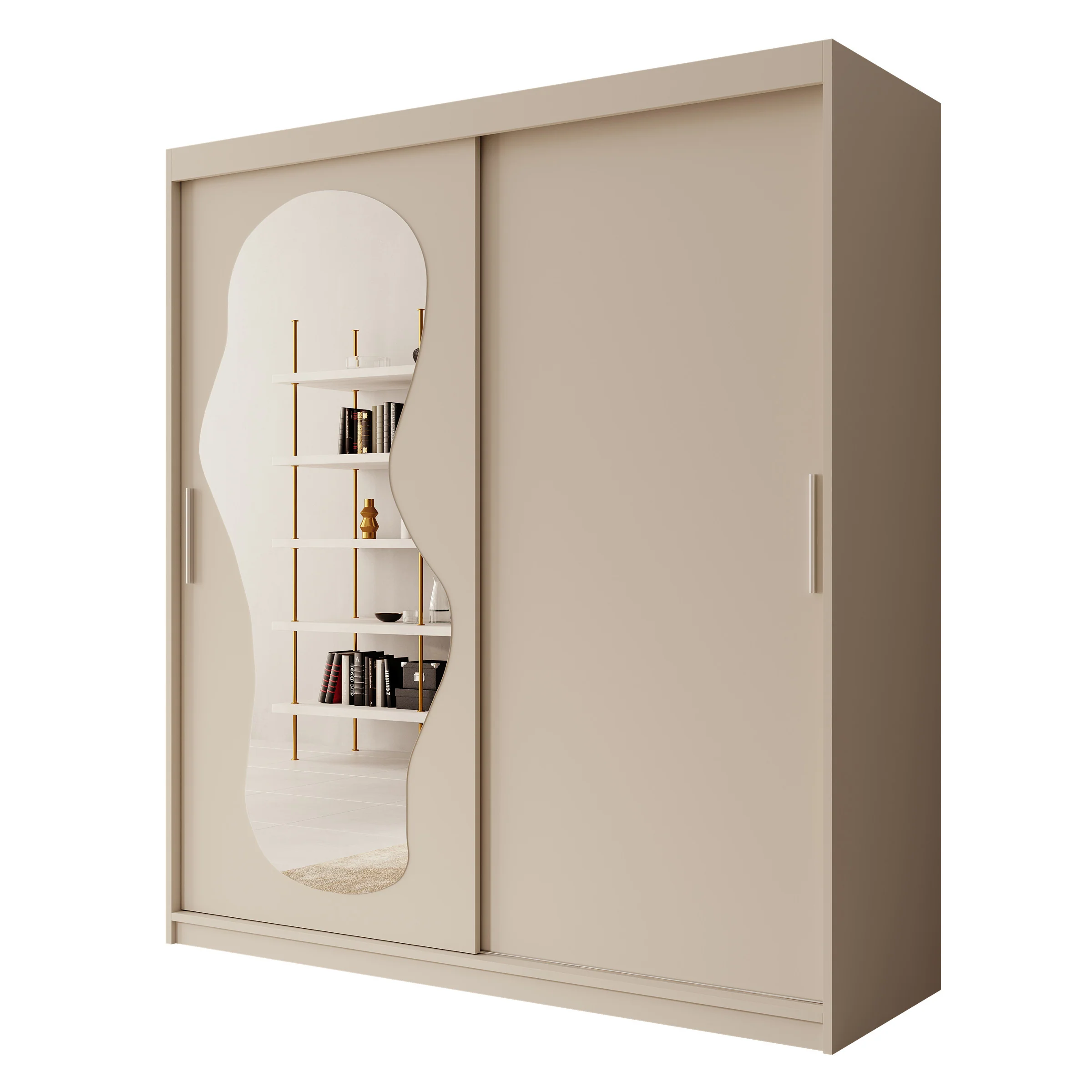 Ulysses - Kledingkast met schuifdeuren - Beige - 180x62x200 cm - Image 6