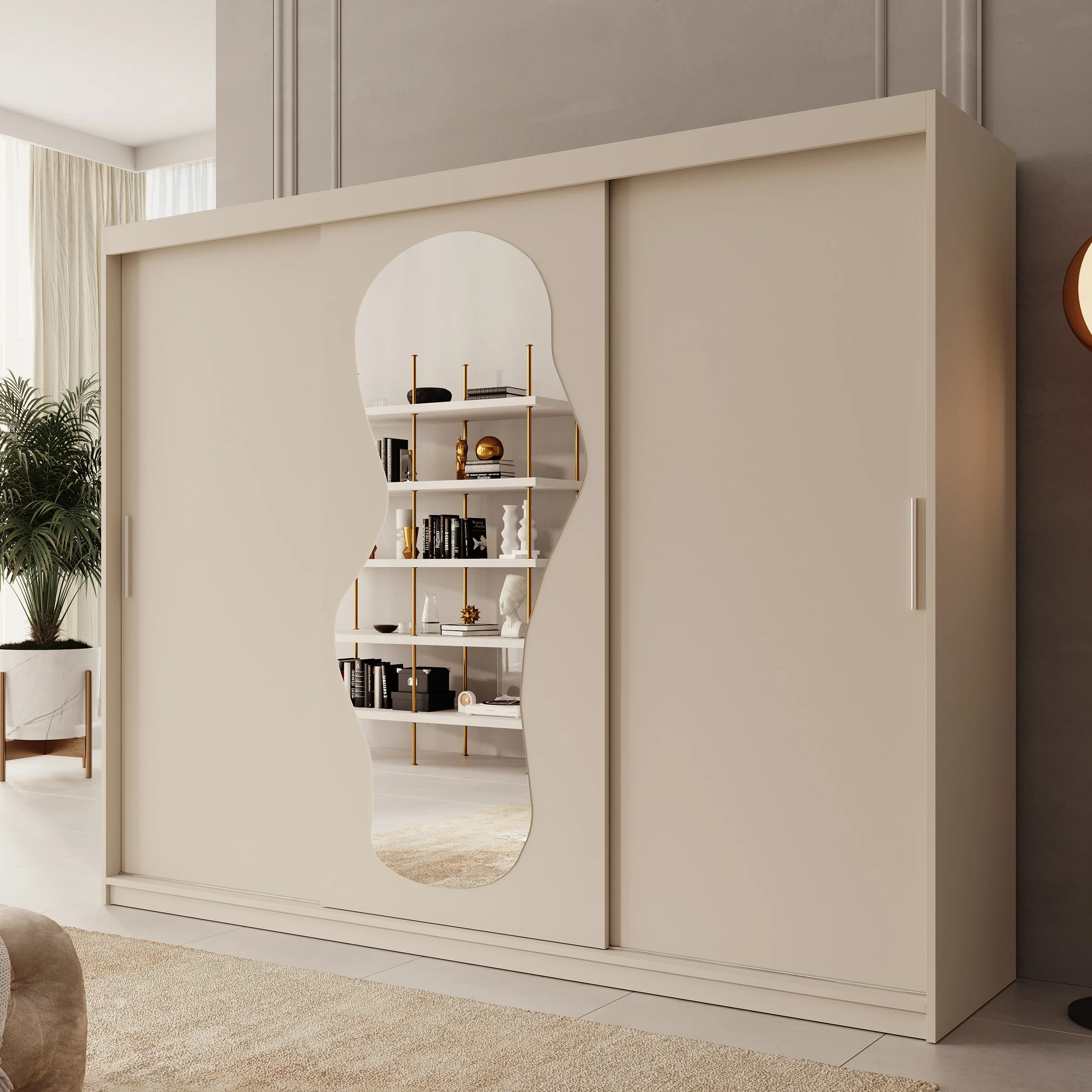 Ulysses - Kledingkast met schuifdeuren - Beige - 250x62x200 cm