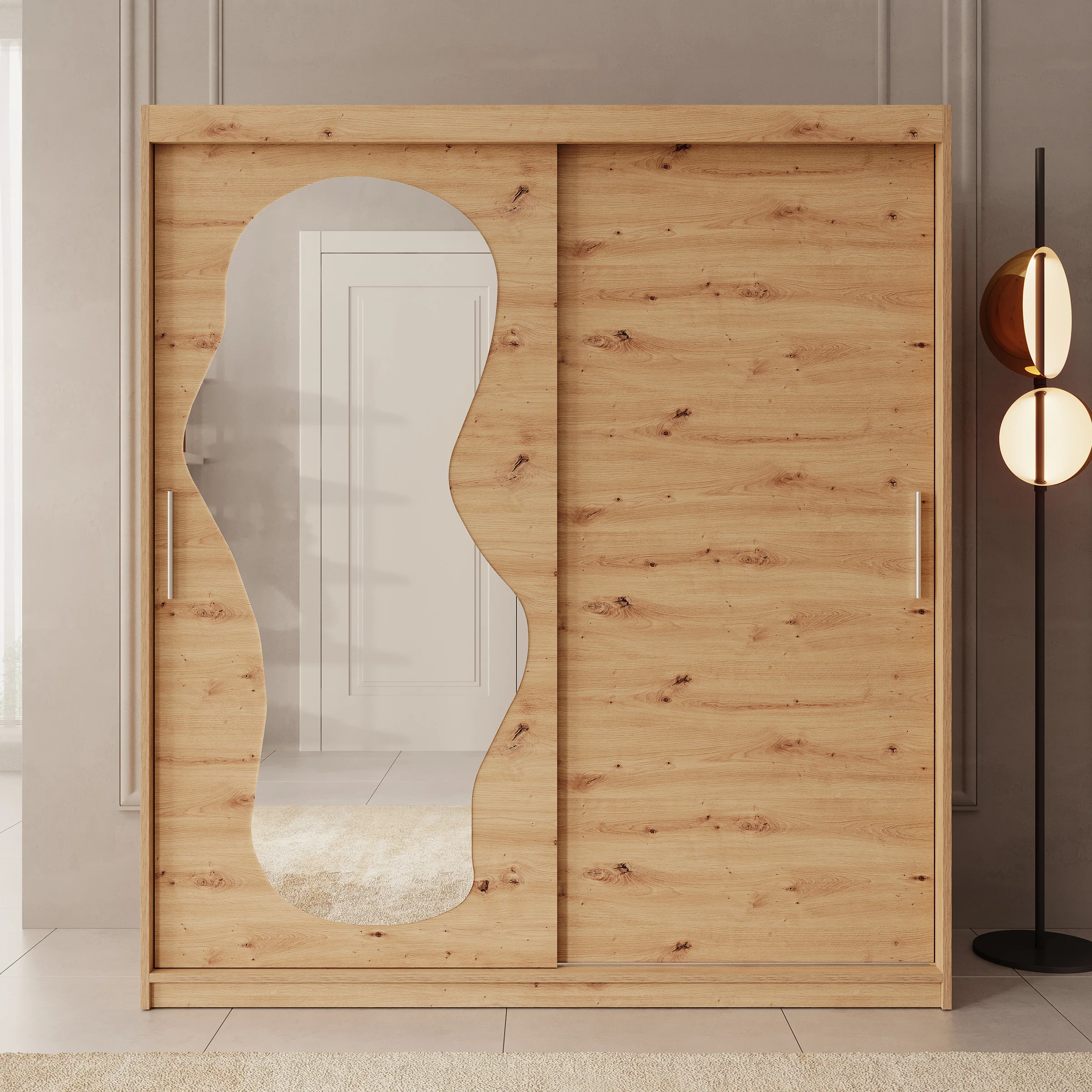 Ulysses - Kledingkast met schuifdeuren - Eiken - 180x62x200 cm - Image 3